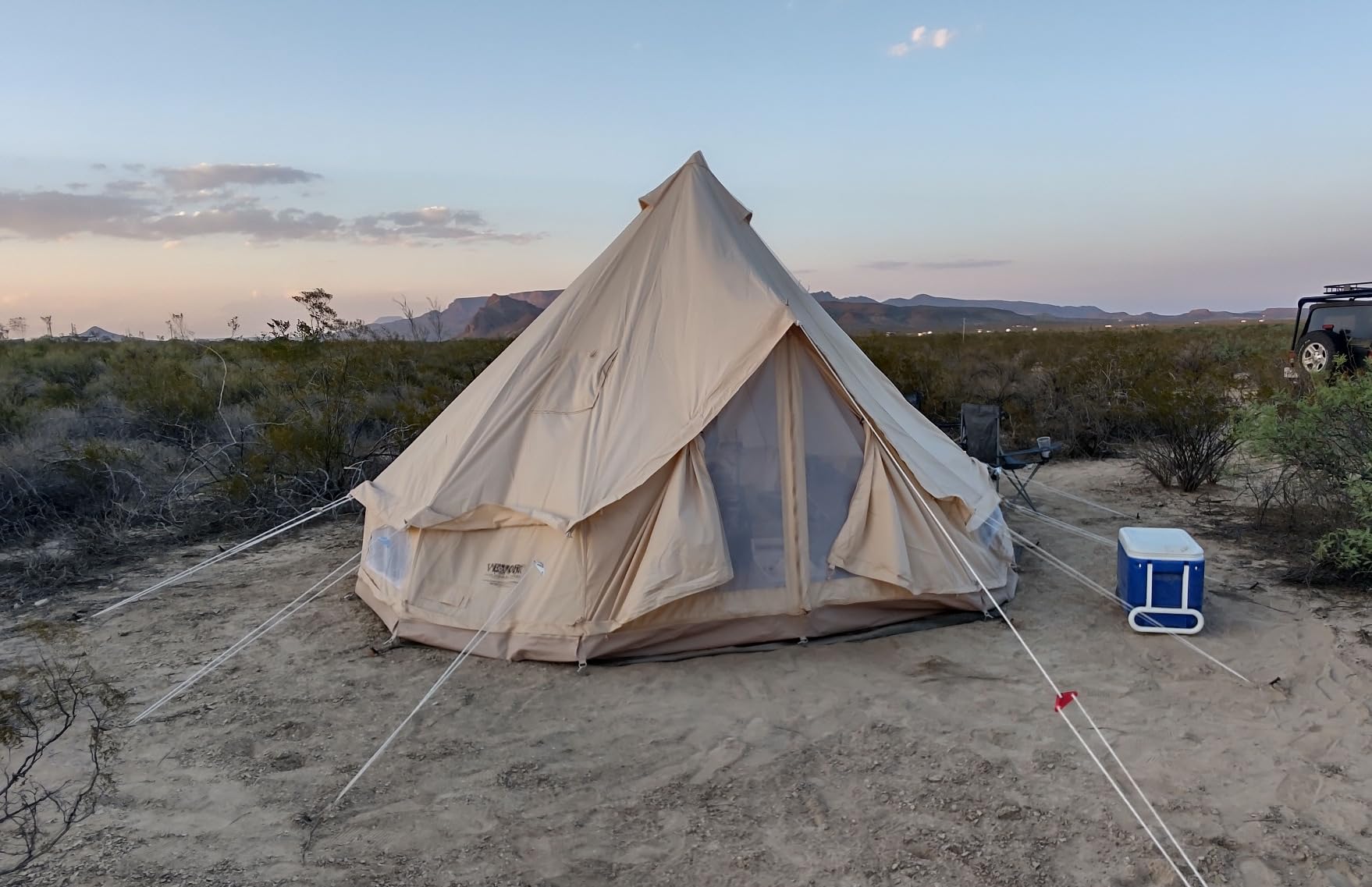VEVOR Canvas Tent Bell, Yurt 4 Seasons for Camping with Stove Jack, Breathable Holds up to 4 People customer photo 1