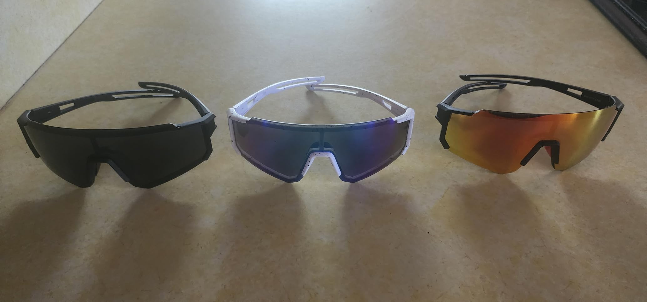 Polarized Sport Sunglasses for Men and Women - Lightweight TR90 Frame with UV Protection for Cycling, Running customer photo 2
