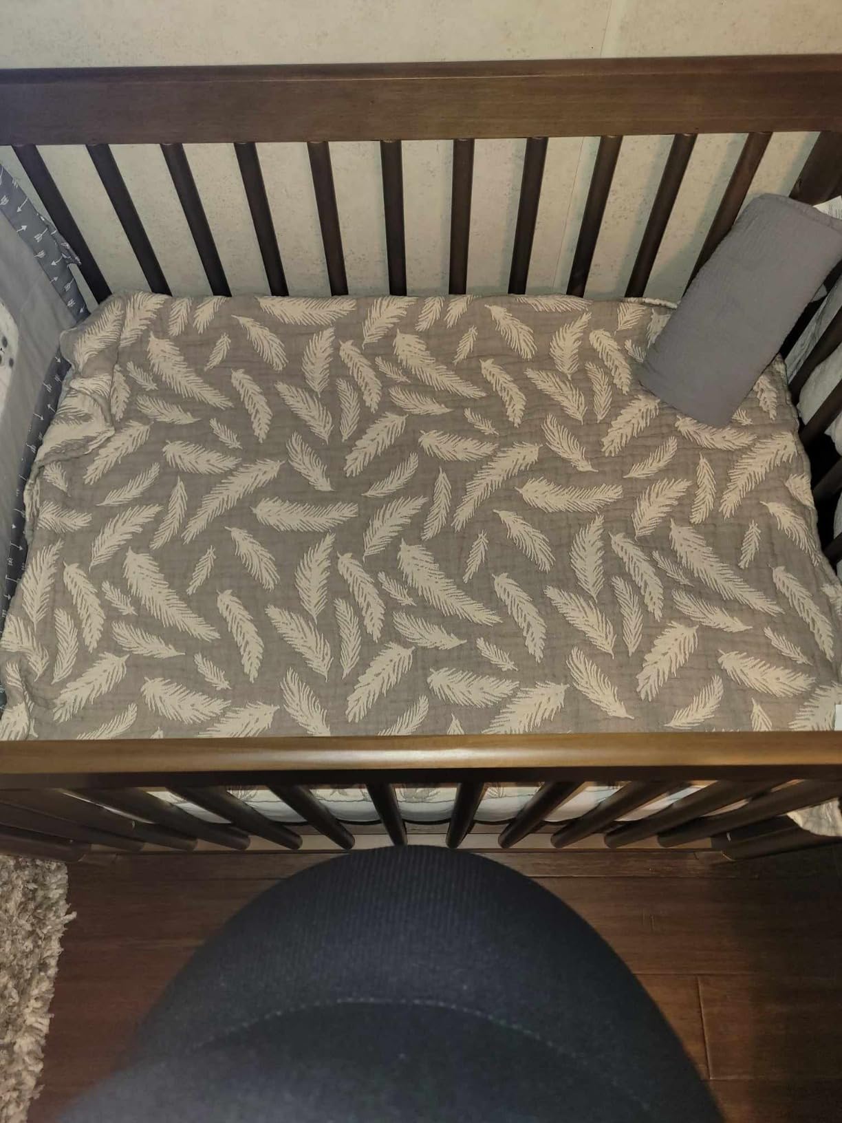 Babyletto Gelato 4-in-1 Convertible Mini Crib with Toddler Bed Conversion in Honey with Vegan Tan Leather Feet, Greenguard Gold Certified customer photo 2