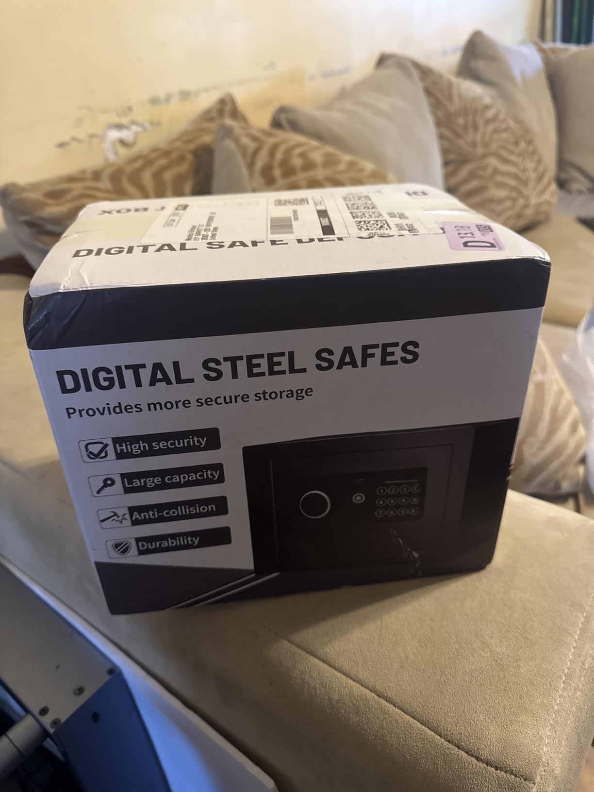 Digital Electronic Money Safe, Steel Security Lock Box with Keypad, 0.23 Cubic Feet customer photo 2