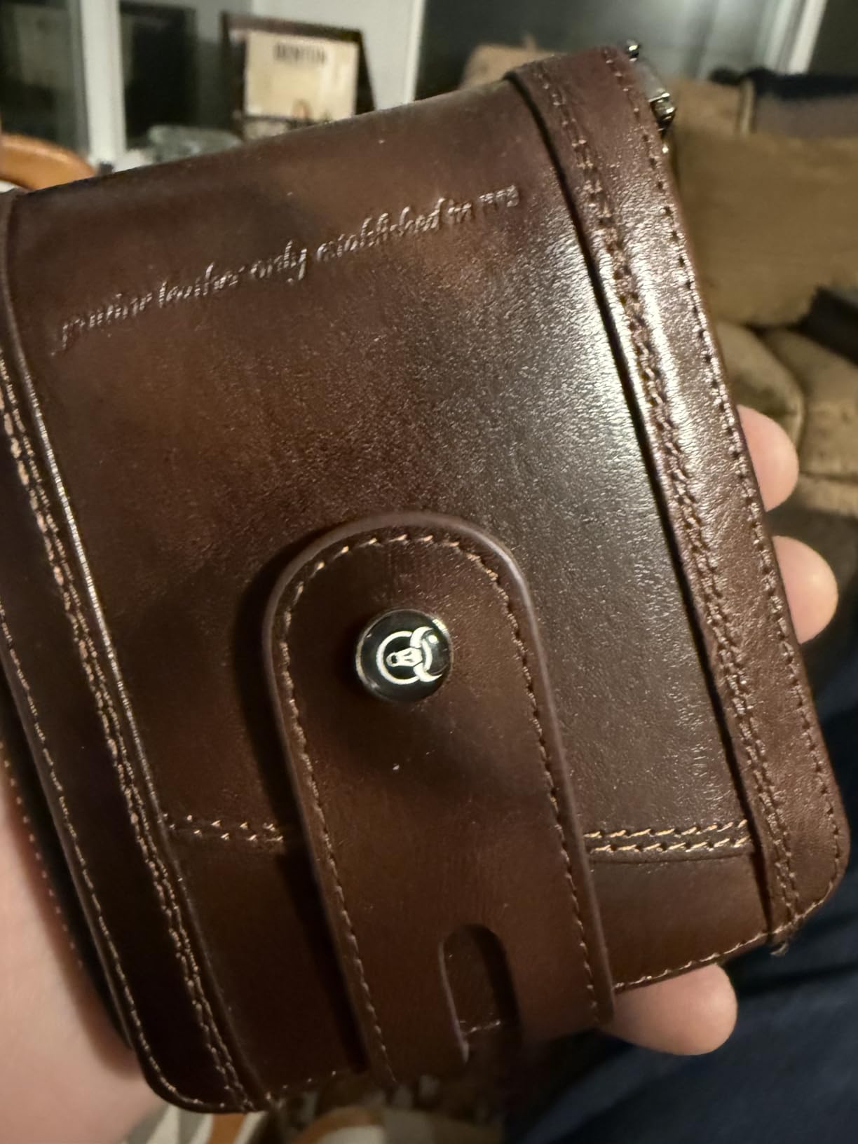 Genuine Leather Men's Wallet with Zipper Vintage RFID Blocking Large Capacity Wallet for Men with 14 Credit Card Slots and 1 ID Window customer photo 2