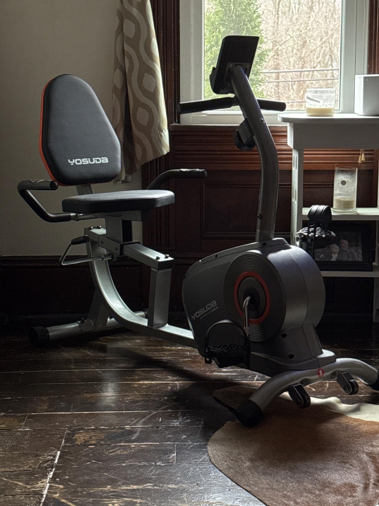 YOSUDA Recumbent Exercise Bike for Home，Magnetic Staionary Bike for Seniors/Adults with Adjustable Seat, 350LB Capacity, 16-level Resistance, LCD Monitor & Pulse Sensors customer photo 2