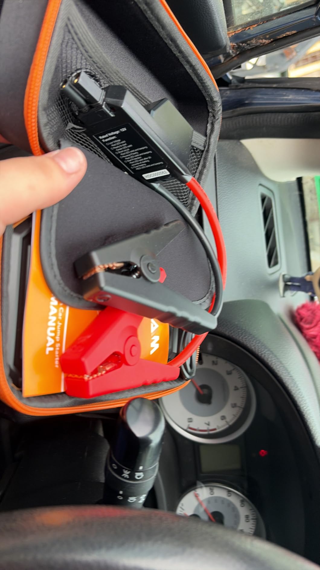 OXILAM Jump Starter 6000A for All Gas/12L Diesel, Car Battery Jumper Starter Portable, 12V Lithium Jump Box with Jumper Cables, LED Display, LED Light, Power Bank with USB, Type C Port customer photo 1