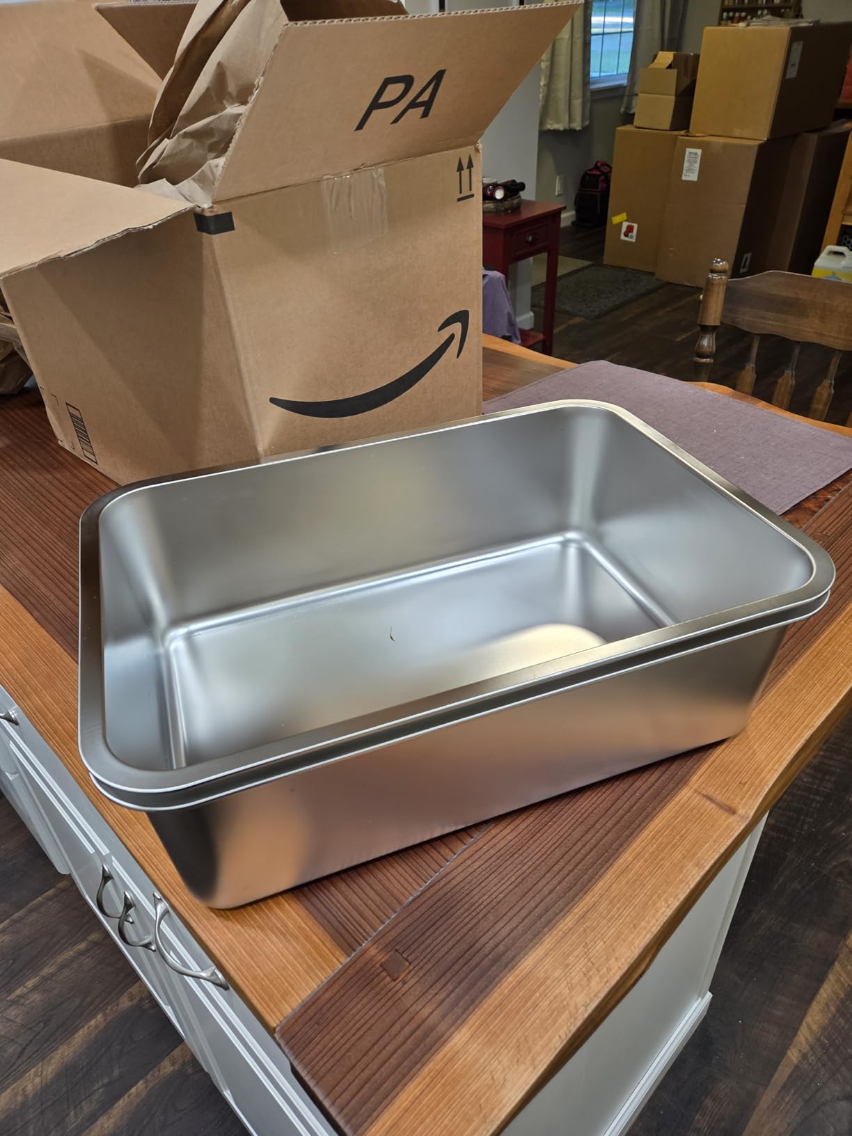 Kirecoo Stainless Steel Cat Litter Box - Metal High Sided Cat Pan, Large Stainless Steel Box, Indoor Litter Tray, Non Stick, No Smell, Easy to Clean, Pet Toilet Supplies for Kitten, Kitty, Rabbit customer photo 2