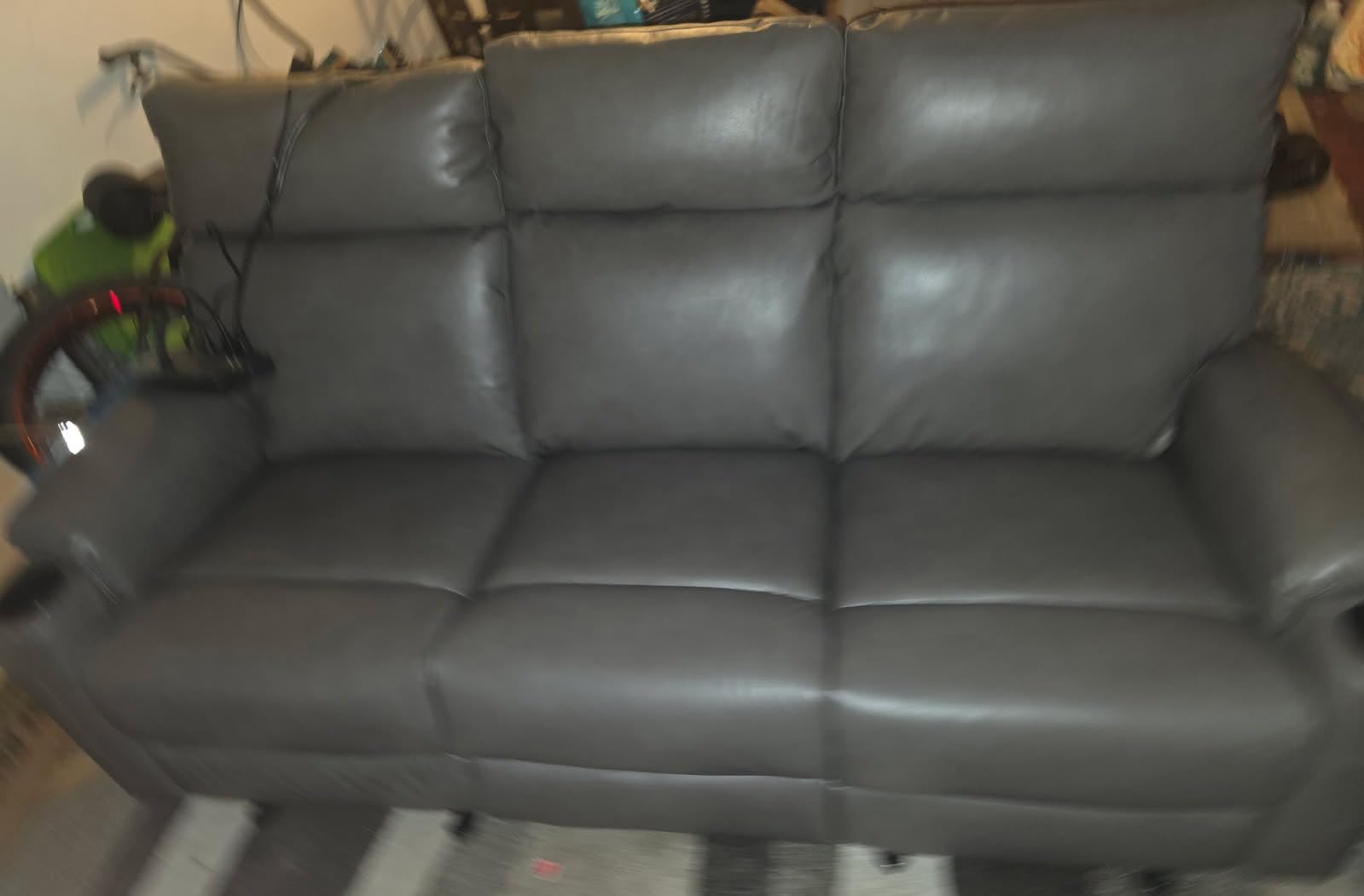 Power Reclining Sofa, Electric 3-Seat Dual Recliner Sofa with USB Ports, Cup Holders, Wall Hugger Sofa & Couch for Living Room Home Theater Apartment RV (Brown) | Drop-Down Table, Side Pocket, Extended Footrest, Breathable Material customer photo 1