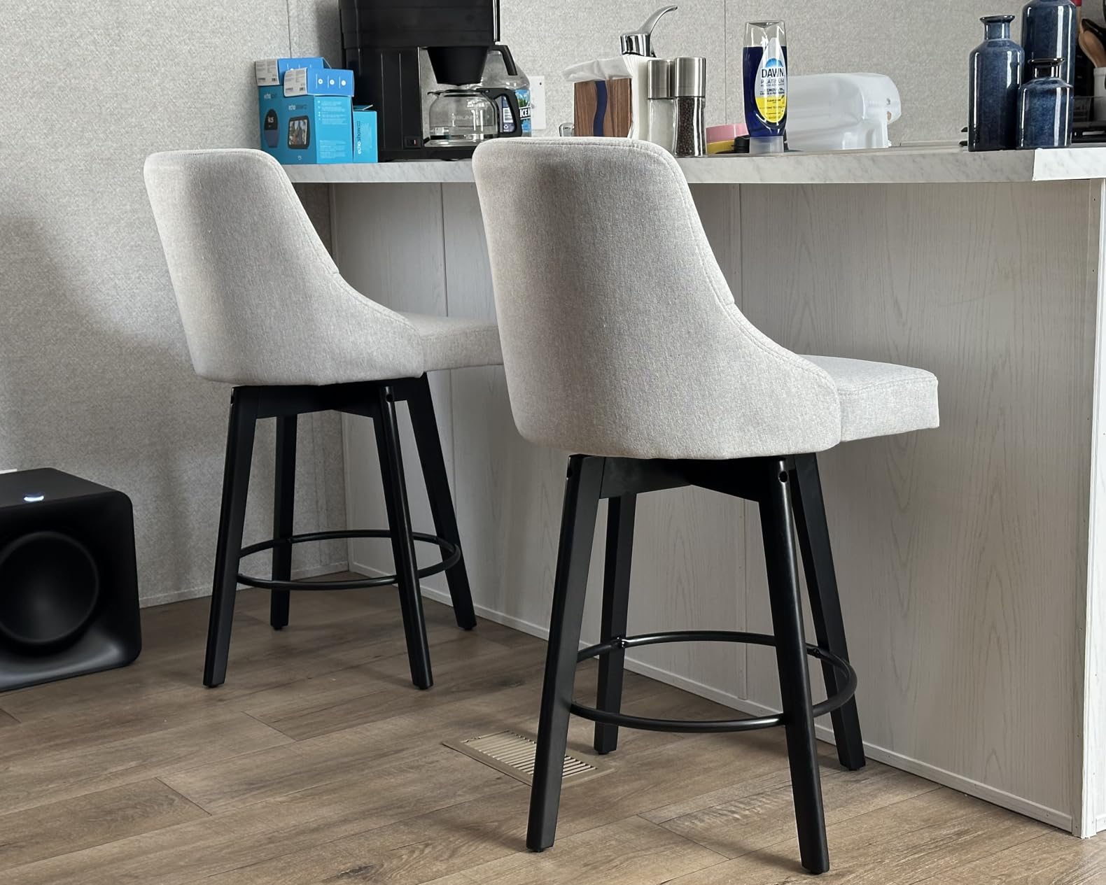 YaFiti Swivel Bar Stools with Backs, 24