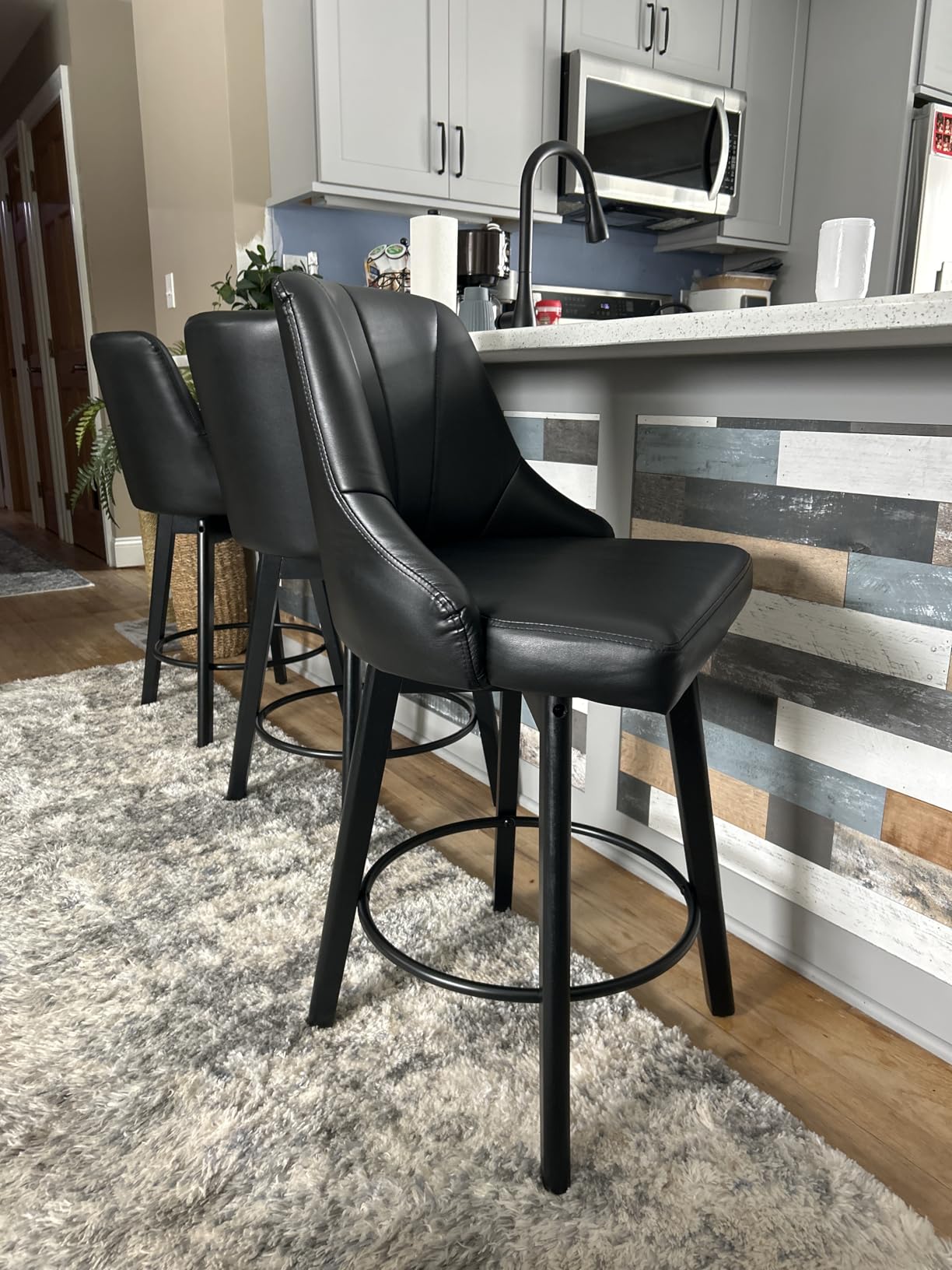YaFiti Swivel Bar Stools with Backs, 24