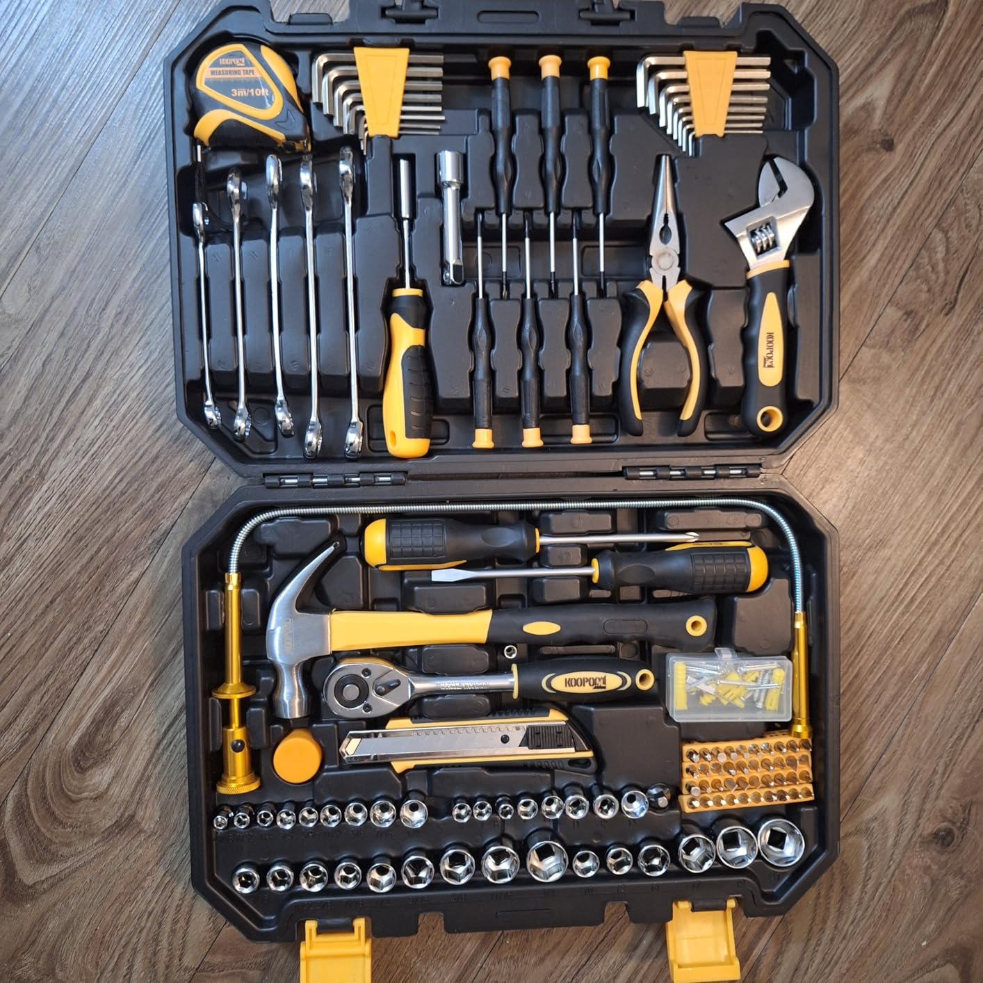 KOOPOOL 159 Piece Tool Set, Tool Box Kit for Mechanic and Car, General Household Home Tool Kit, Basic Tool Kit for Home Auto Repair, with Storage Case customer photo 1