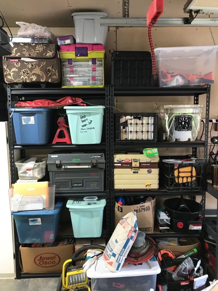 REIBII 2400LBS Storage Shelves 5 Tier Garage Shelving Heavy Duty, 35.5
