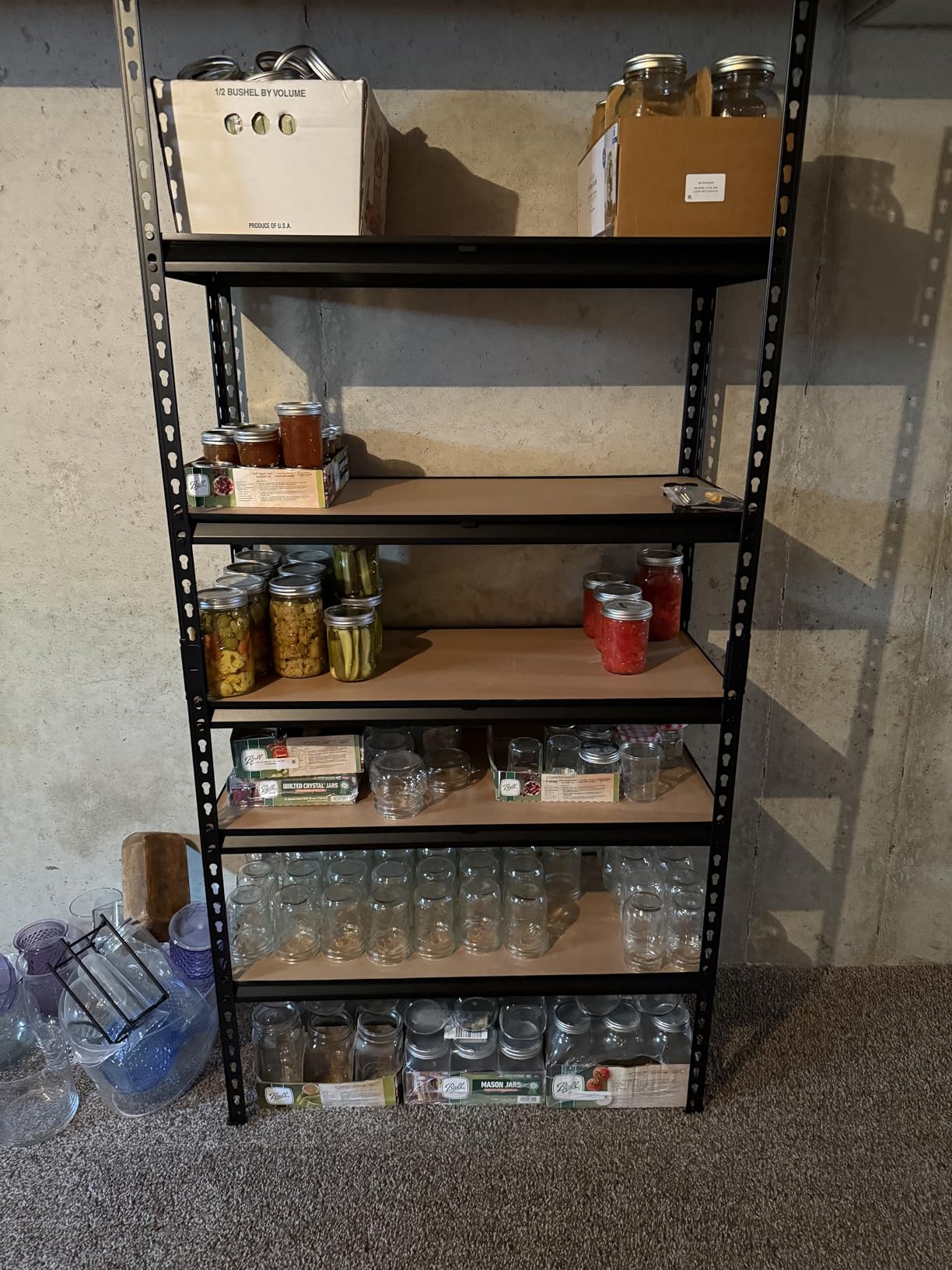 REIBII 2400LBS Storage Shelves 5 Tier Garage Shelving Heavy Duty, 2 Pack, 72