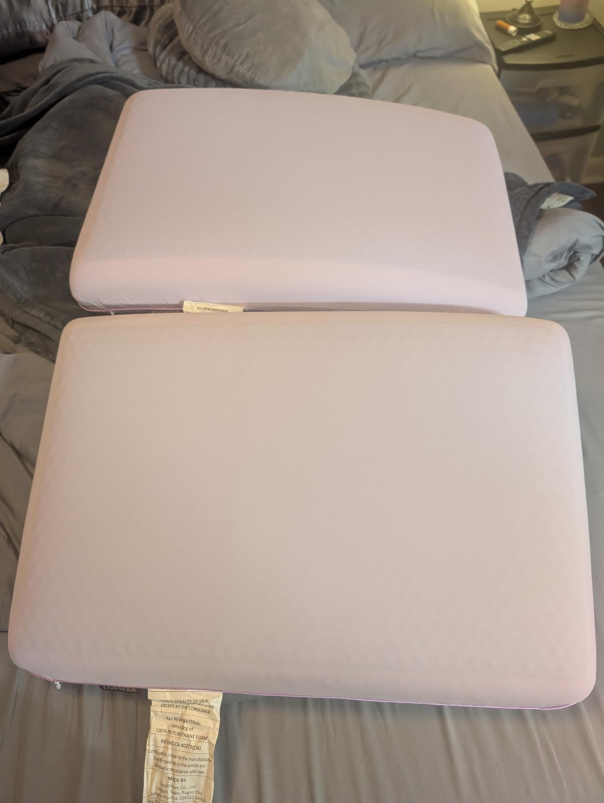 EGOHOME Cooling Gel Memory Foam Pillow - Reversible Cooling Cover, Neck Support for Side, Back and Stomach Sleepers, Removable & Machine Washable, All-Season Comfort, Standard Size, Blue customer photo 1