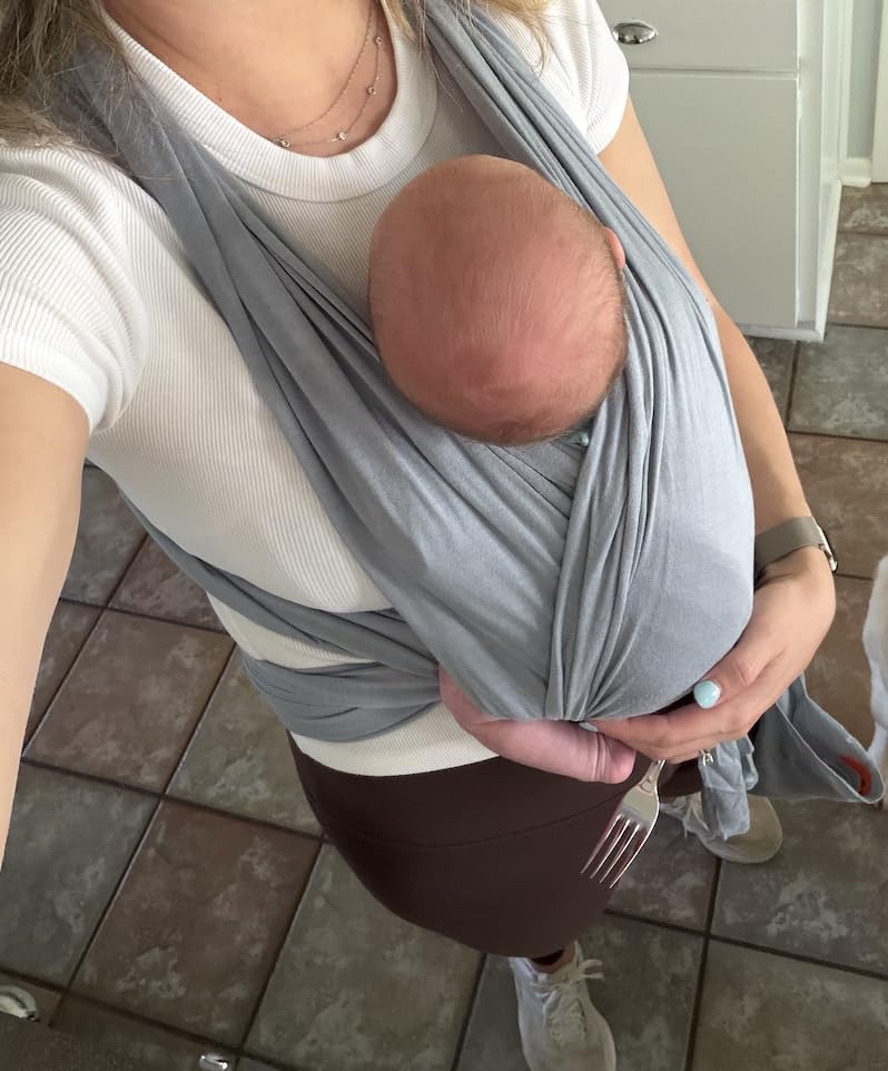 Solly Baby Wrap - Buttery-Soft Baby Carrier Newborn to Toddler 8-25 Lbs., Lightweight & Hands-Free Infant Sling Wrap, Breathable Summer Carrier (Black) customer photo 1