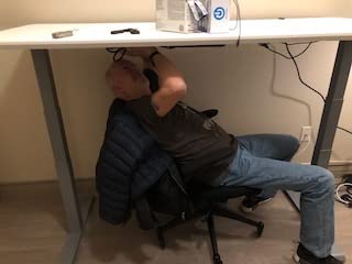 Electric Standing Desk - 60x30 VariDesk, Adjustable Height Stand Up Computer Desk - Dual Motor with Memory Presets, Stable T-Style Legs- Home Office Essentials - Walnut customer photo 1