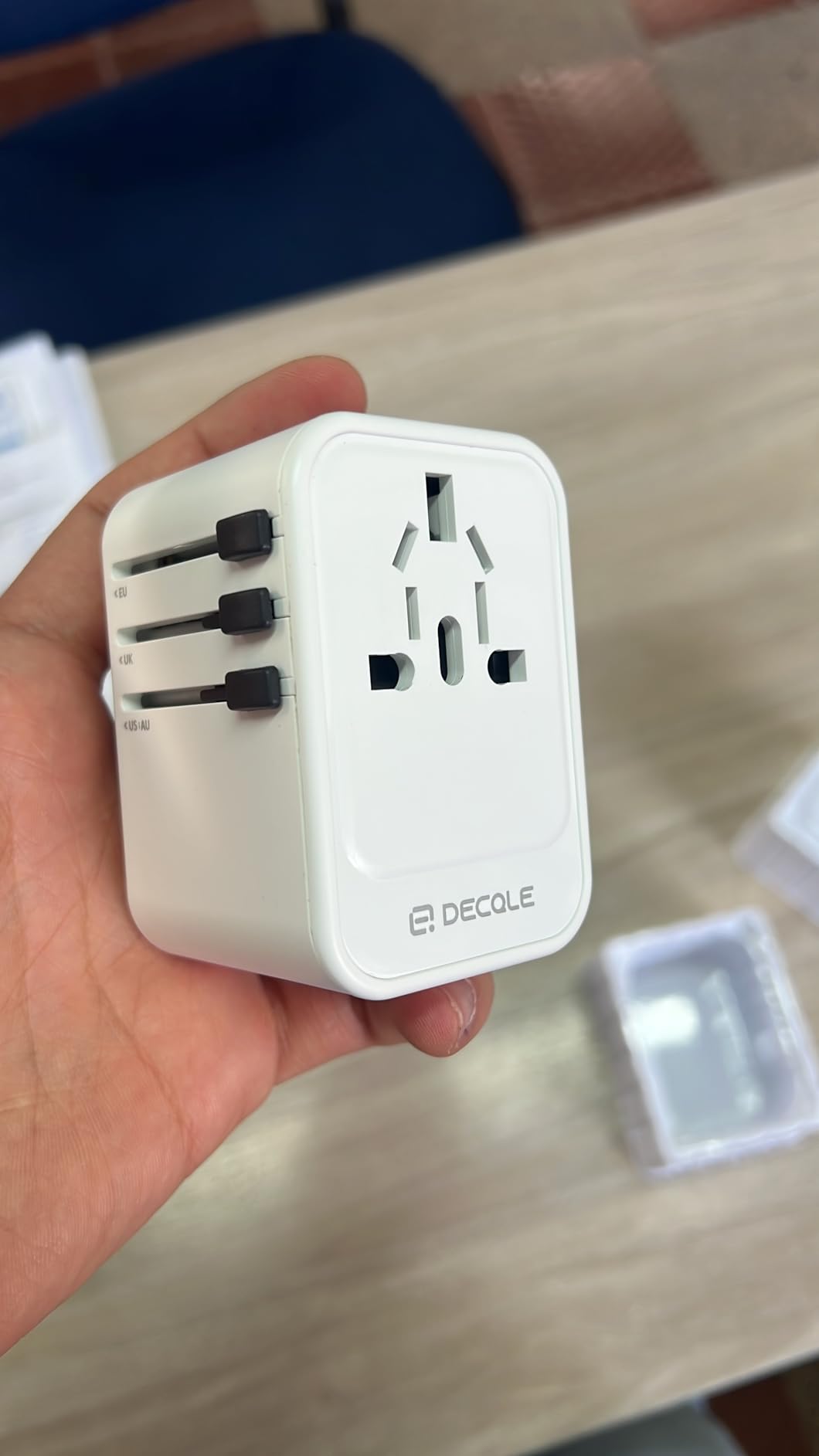 Universal Travel Adapter, International Travel Plug Adapter with 2 USB-C(PD 20W) & 1 USB-A Ports, All in One Portable Adaptor, for USA, UK, EU, AU & 224+ Countries (White) US customer photo 1