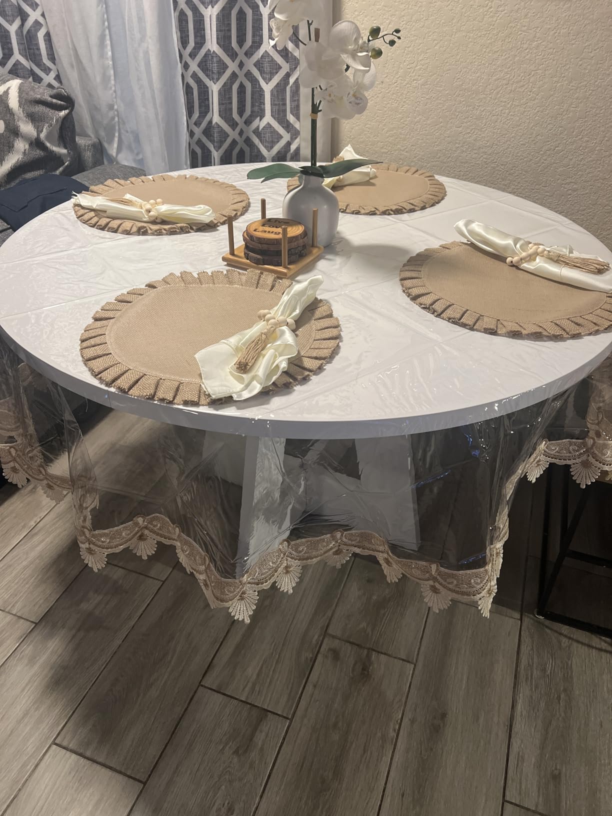 Tribesigns 47 inch Round Dining Table Wood Kitchen Table for Dining Room, 47