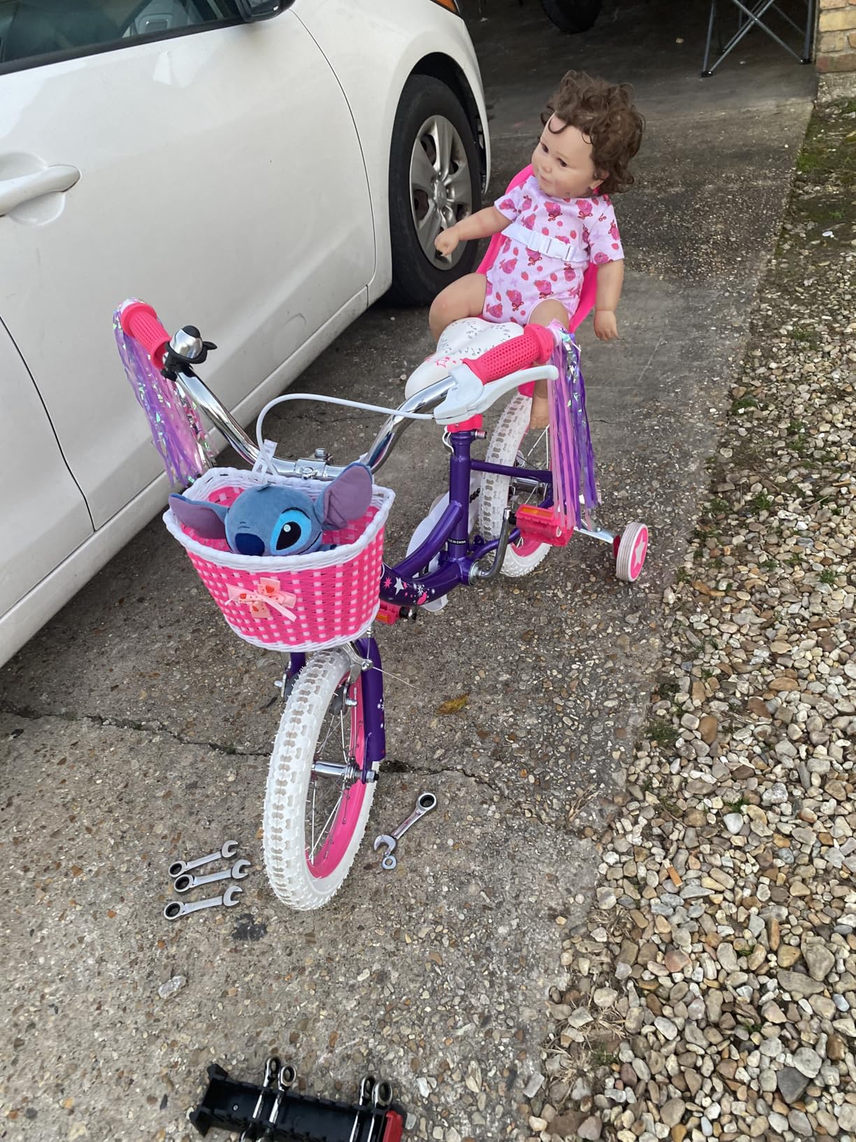 WEIZE Girls Bike for 3-12 Years Old Kids, 14 16 20 Inch Kids Bike with Training Wheels, Streamers, Basket and Doll Seat, Children Bicycles with Coaster Brake customer photo 2