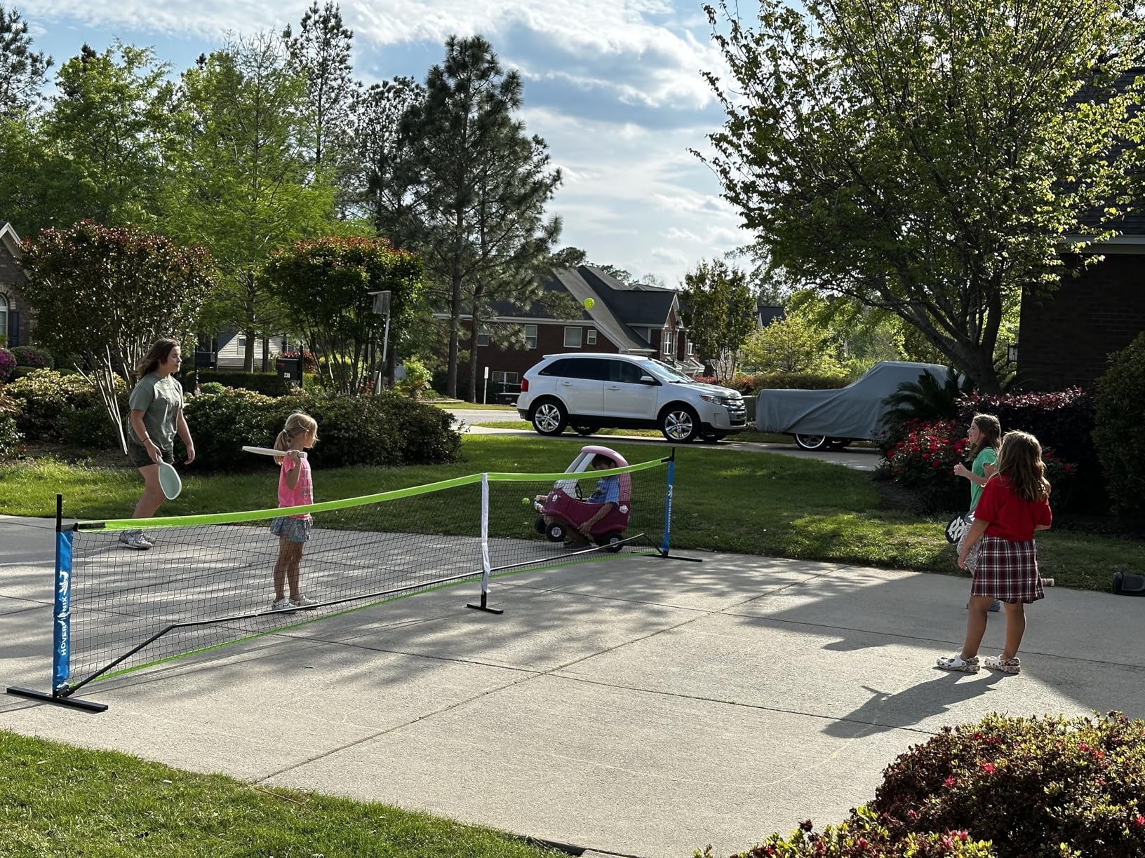 Portable Pickleball Net, Regulation Size 22FT and 11FT Half Court 2-in-1 Pickle Ball Net with 2 Pickleballs and Carry Bag for Driveway, Backyard, Street, Weather Resistance Steady Steel Frame customer photo 1