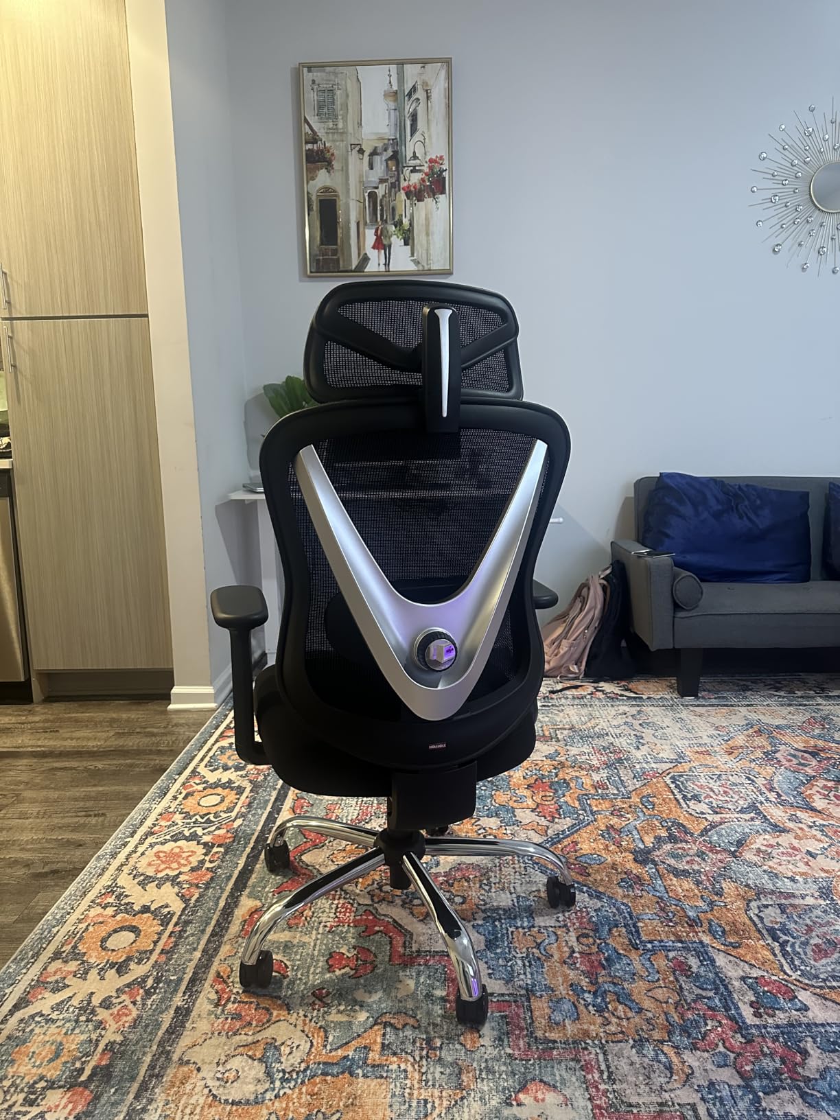 HOLLUDLE Ergonomic Mesh Office Chair - 3D Adjustable Lumbar Support & 3D Armrests, V-Shaped Back, Adjustable Desk Chair for Office & Home customer photo 1