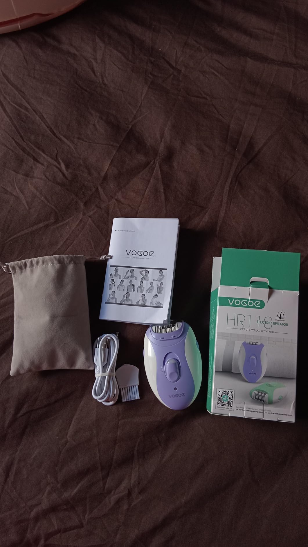 VOGOE Epilators Hair Removal for Women with 21 Tweezers & LED Light, 2 Speeds Cordless Epilator for Women, Electric Hair Removal Epilators Rechargeable for Arms & Legs HR110 customer photo 1