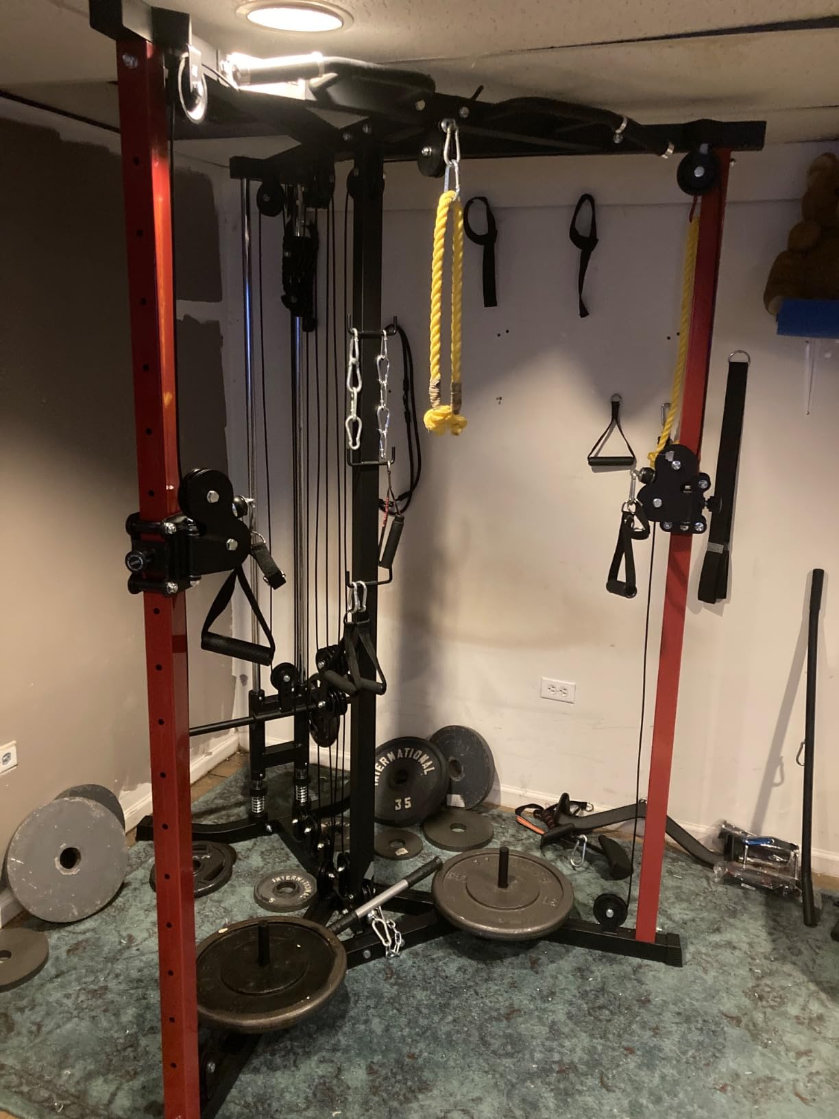 Mikolo Cable Crossover Machine, Functional Trainer with 17 Adjustable Positions, Home Gym Equipment with High and Low Pulley System for LAT Pulldowns and Seated Cable Row customer photo 1