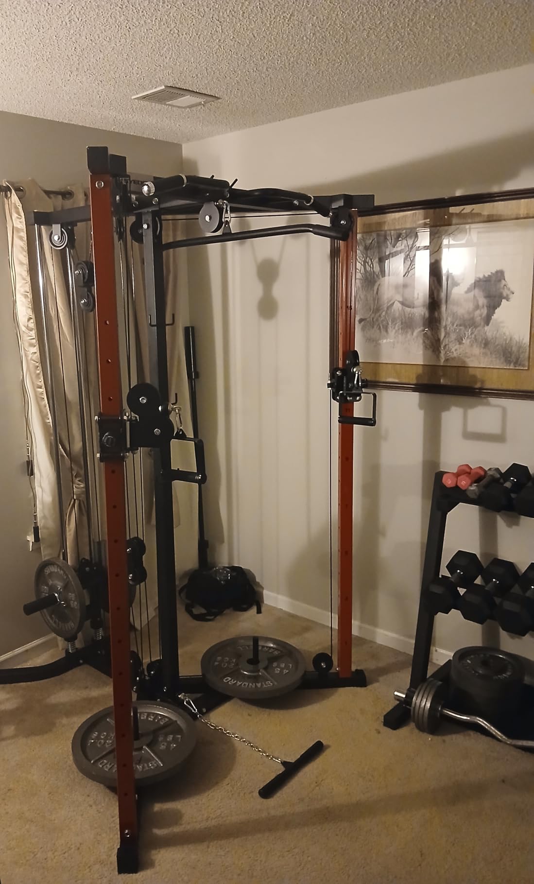 Mikolo Cable Crossover Machine, Functional Trainer with 17 Adjustable Positions, Home Gym Equipment with High and Low Pulley System for LAT Pulldowns and Seated Cable Row customer photo 2