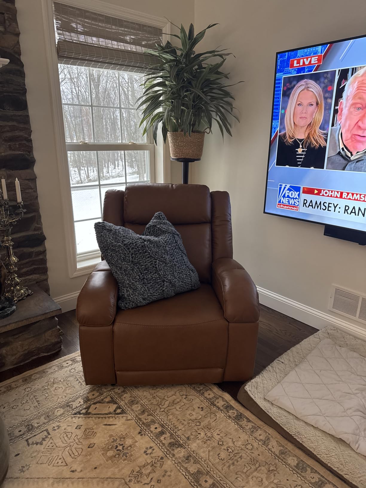 Watson & Whitely Genuine Leather Power Recliner Chairs for Adults, Wall Hugger RV Recliner with Power Headrest & Charging Ports customer photo 1