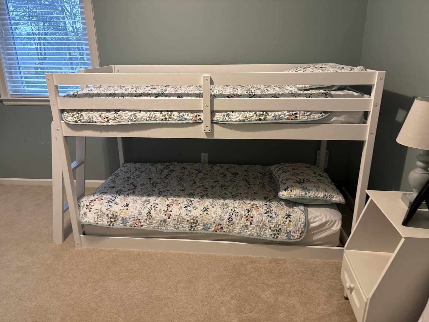 Grain & Grove Bear Twin Over Twin Bunk Bed, Low Bunk Bed Frame for Kids, Bunk with Ladder, Guardrail, and Slats, No Box Spring Required, Oak Embossed Pecan customer photo 1
