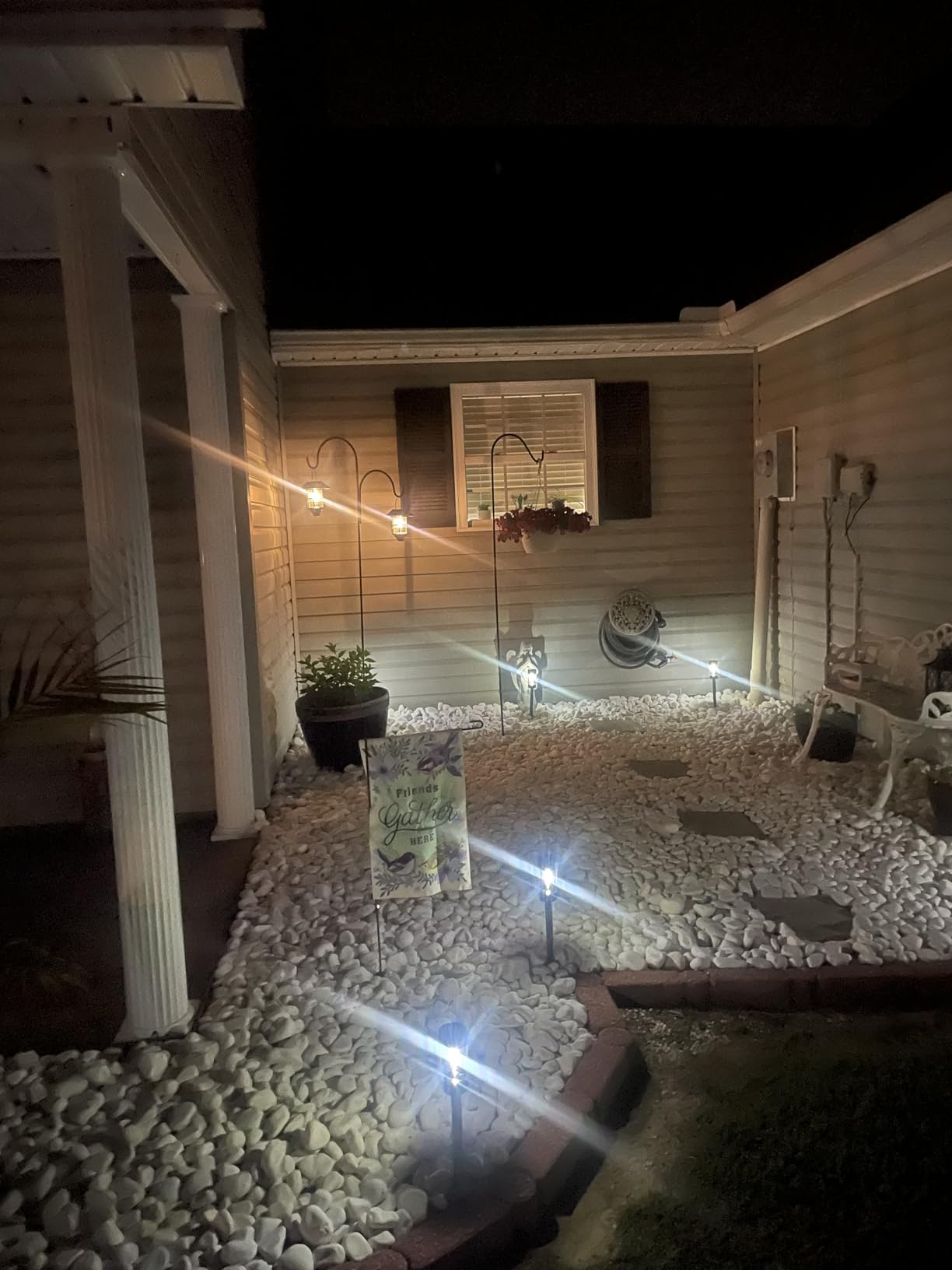 Eyrosa Solar Lights Outdoor, 12 Pack Waterproof Solar Landscape Lighting for Pathway Garden Yard Path Walkway Driveway Lawn Patio Outside Decor, Warm White customer photo 2