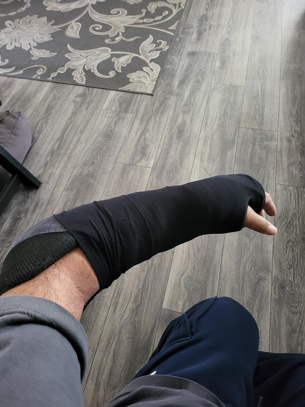ROXUN Arm Sleeves with Thumb Hole, Cooling UV Sun Protection Compression Tattoo Cover Up for Men/Women customer photo 2