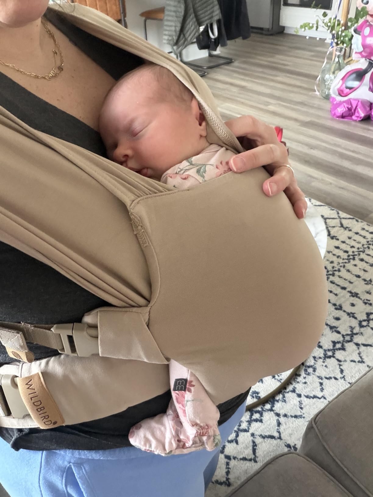 WildBird - Aerial Buckle Wrap - 0-6 Months - Standard (XS-XL) Sparrow - Newborn Baby Carrier - Front Carry - Soft Fabric, Straps, Head Support, Padded Waist Belt - Baby Essentials - New Mom Gifts customer photo 2
