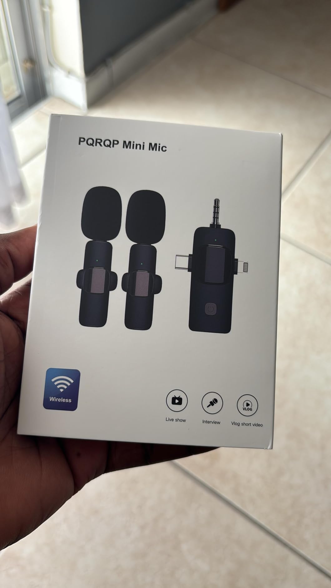 PQRQP 3 in 1 Professional Wireless Lavalier Microphone for iPhone/Android/Camera, Wireless Microphones, Mini Microphone, Crystal Clear Sound Quality for Recording, Live Streaming, Clips-Elegant Black customer photo 2