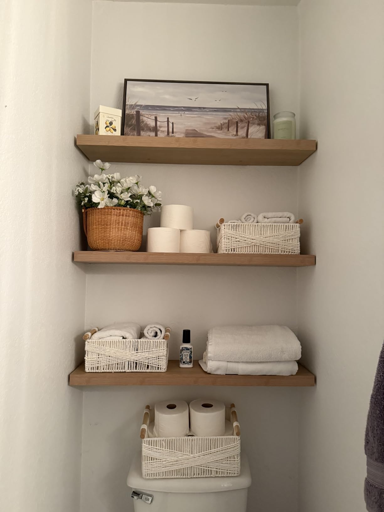 Sorbus Floating Shelves for Wall - 48 Inch Long Bathroom Shelves, Wall Decor for Bedroom, Kitchen, Living Room & Book Storage - Mounted Floating Shelf with Invisible Brackets (Maple Wood, 2 Pack) customer photo 2