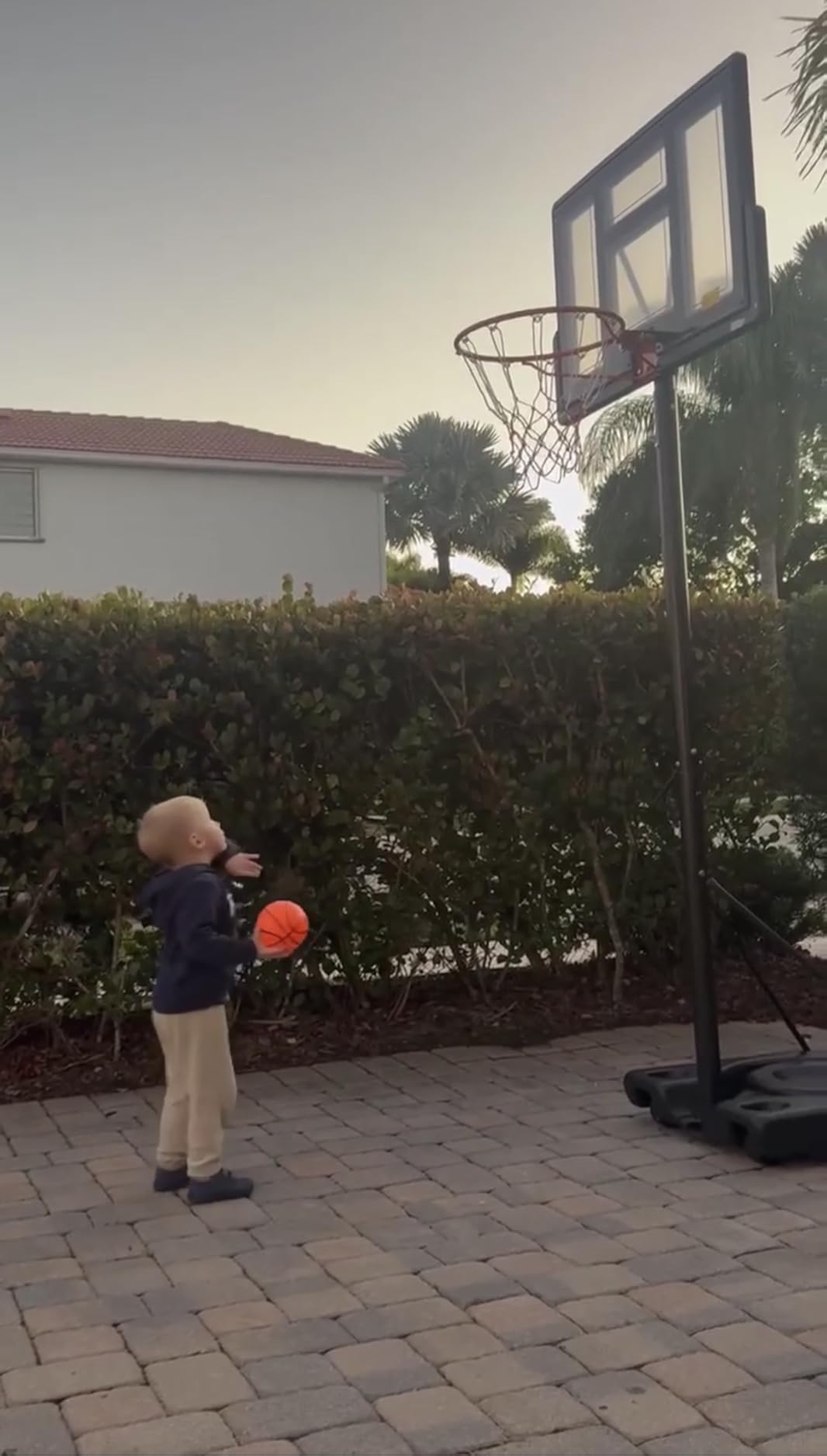DUMOS 10FT Adjustable Height Portable Basketball Hoop Outdoor for Adult, 44 Inch Shatterproof Backboard w/Shock Absorbent Rim, Fillable Base, 2 Wheels customer photo 2