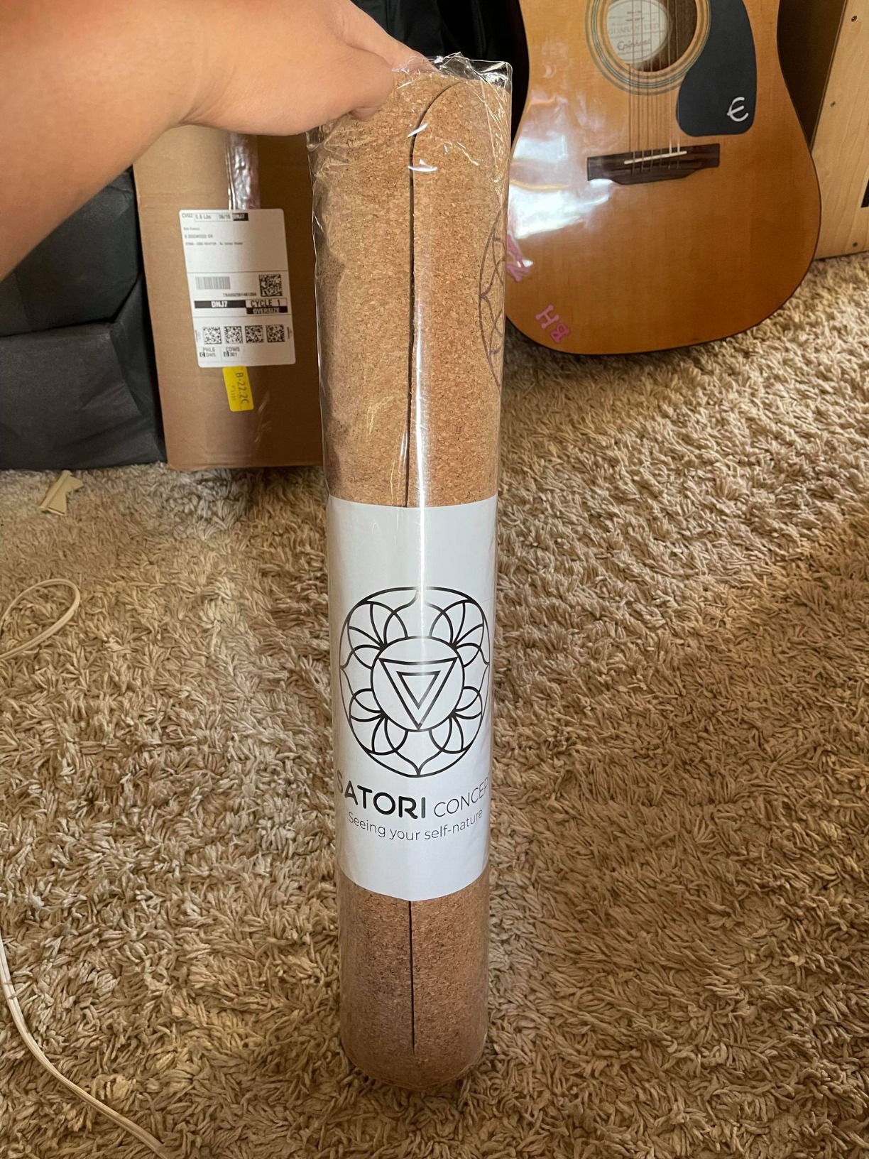 Cork Yoga Mat with Natural Rubber Base, Extra Size, Thickness and Support, Excellent Cushion & Grip, Non-Slip, Non-Toxic, Sweat-Resistant, Sustainable, Eco-friendly Exercise Mat customer photo 1