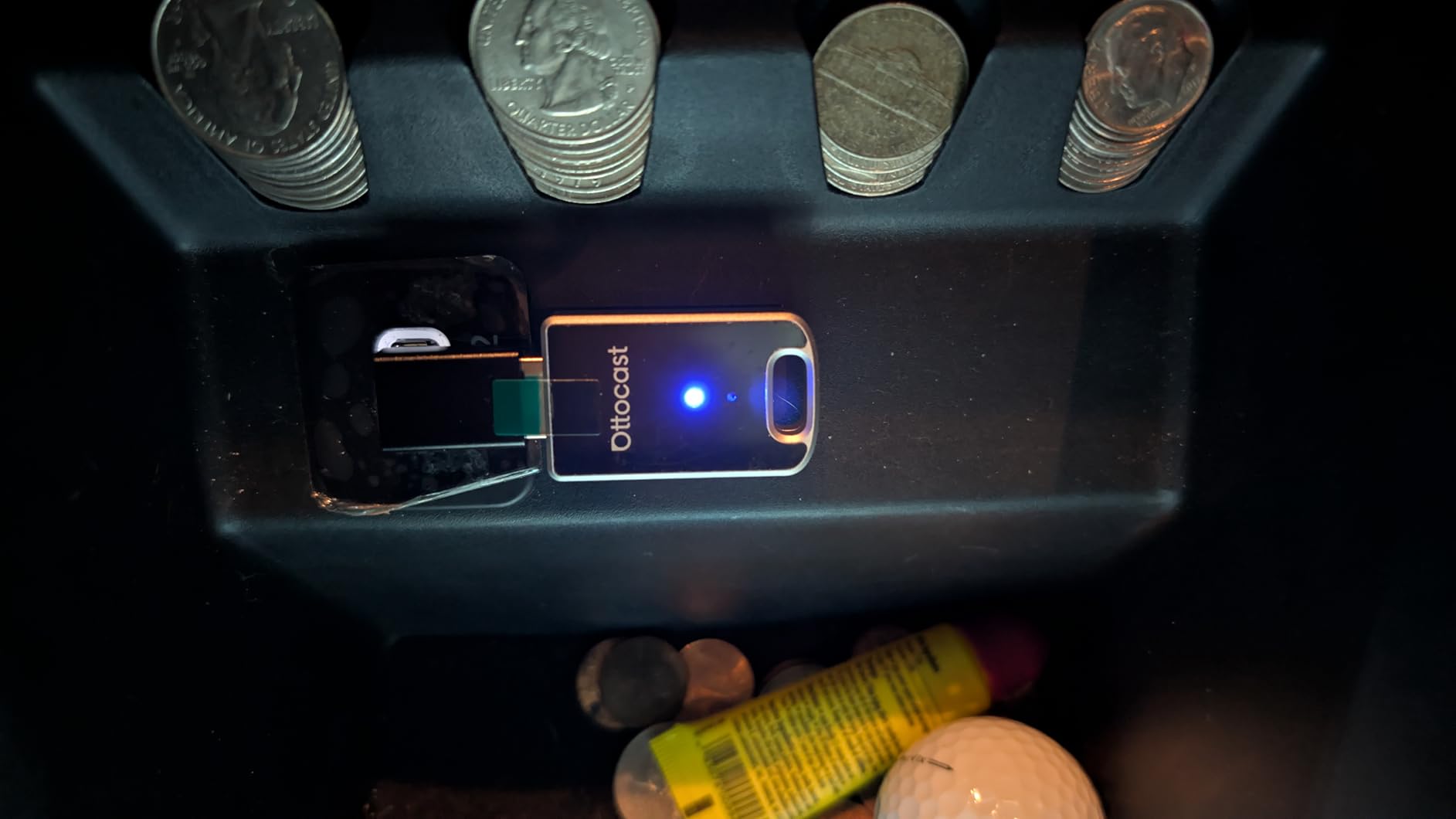 OTTOCAST Mini Edge 2025 Wireless Carplay Adapter & Android Auto Wireless Adapter for Apple iPhone Samsung Android Phone 2-in-1, USB Car Accessories, 5 GHz Wi-Fi Bluetooth 5.0 Voice Control Plug & Play customer photo 2