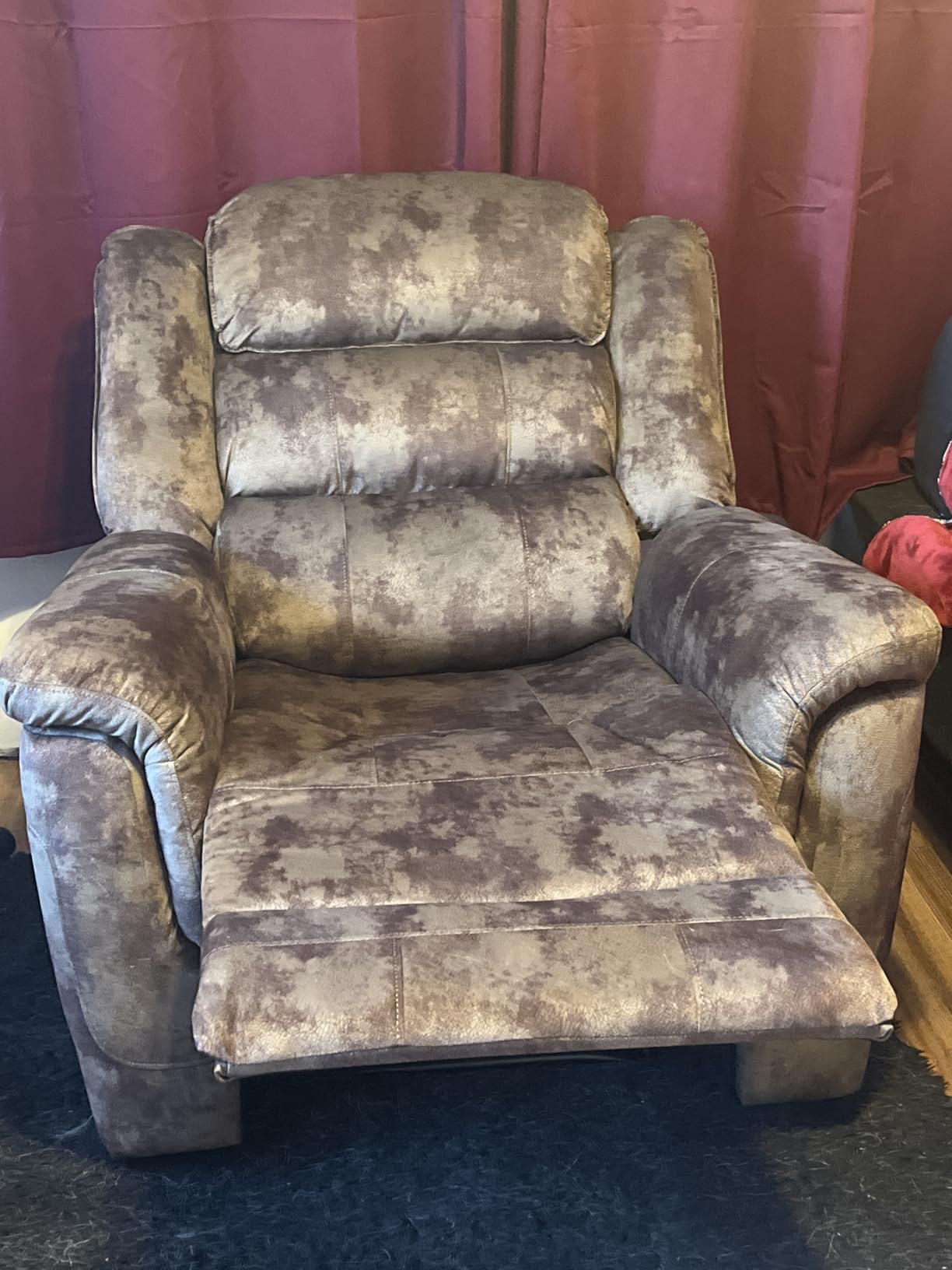 EBELLO 2 Pieces Reclining Couch Furniture Set, Overstuffed Reclining Loveseat Couch and Wide 3PC Bonded Recliner Sofa Set for Living Room, Brown customer photo 2