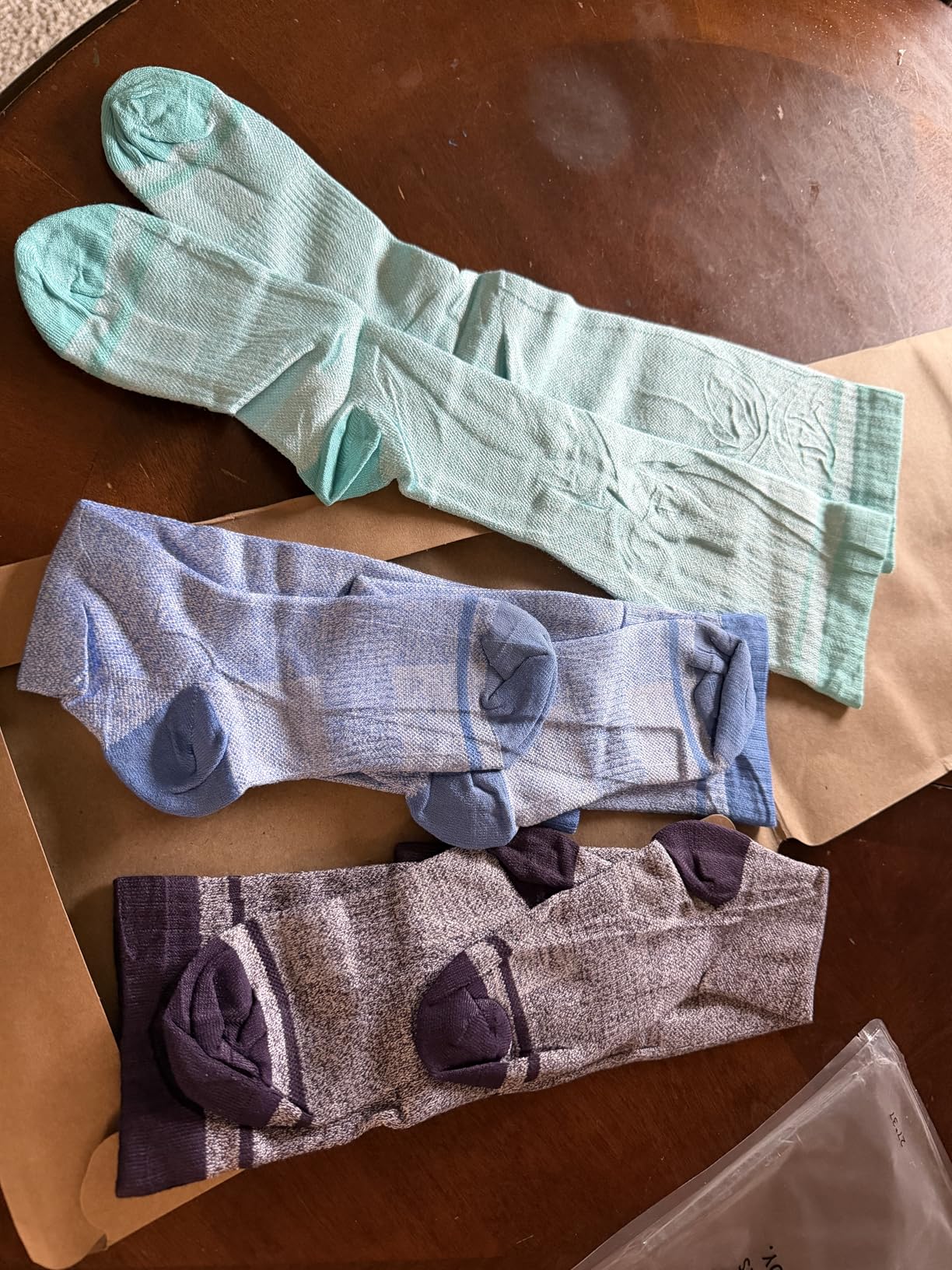 Compression Socks Women & Men, 15-20 mmHg Bamboo Viscose Knee High Soft Support for Flying Travel Daily customer photo 1