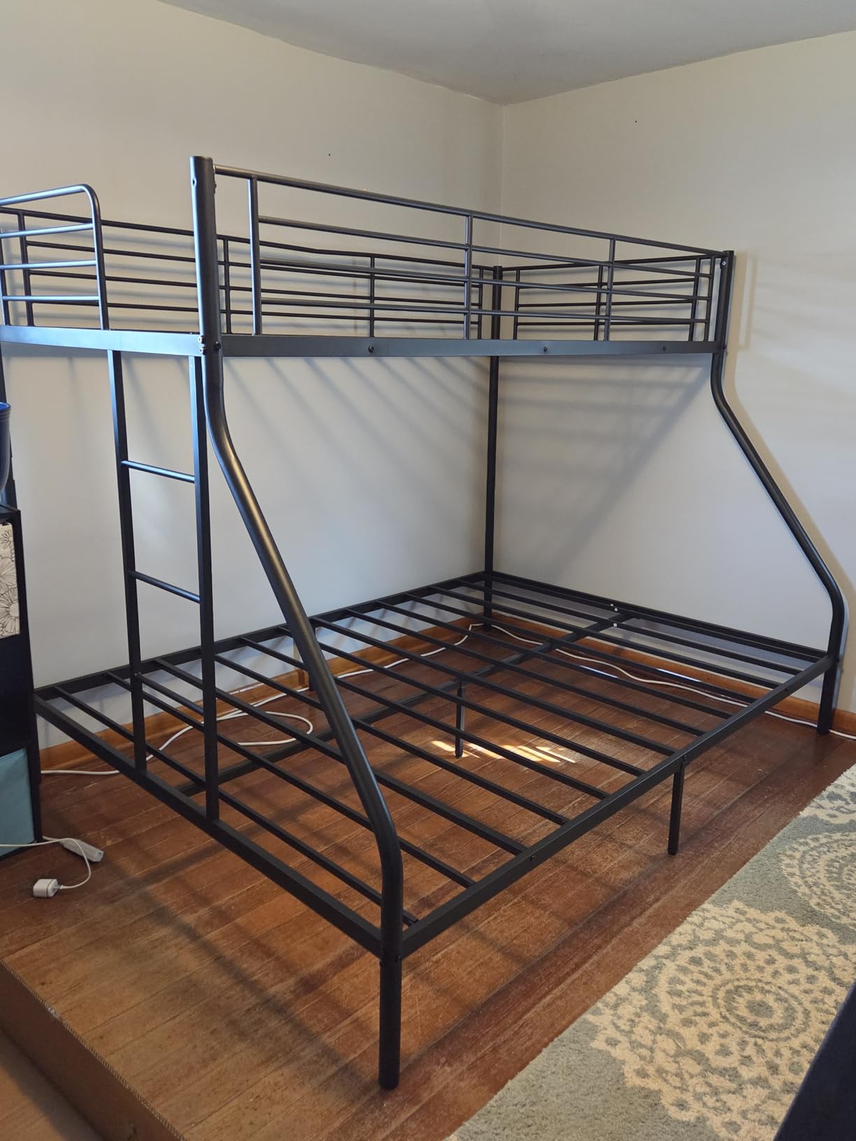 Bunk Beds Twin Over Full Size, Heavy Duty Bunk Beds with Bottom Space & Guardrail Metal Bunk Bed Frame for Adults Dorm Bedroom Guest Room, No Box Spring Needed customer photo 2