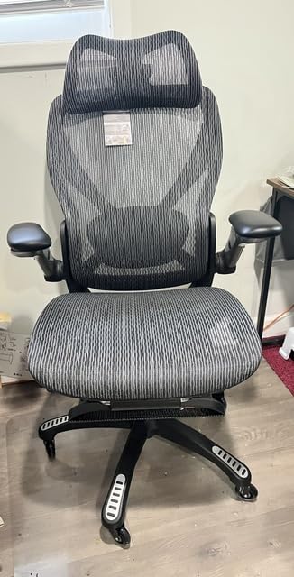 ELABEST X100 Ergonomic Office Chair with Footrest, Big and Tall Home Desk Chair with 5D Flip-Up Arms, Adjustable 3D Lumbar Support, High Back Rolling Computer Chair customer photo 1