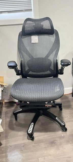 ELABEST X100 Ergonomic Office Chair with Footrest, Big and Tall Home Desk Chair with 5D Flip-Up Arms, Adjustable 3D Lumbar Support, High Back Rolling Computer Chair customer photo 2