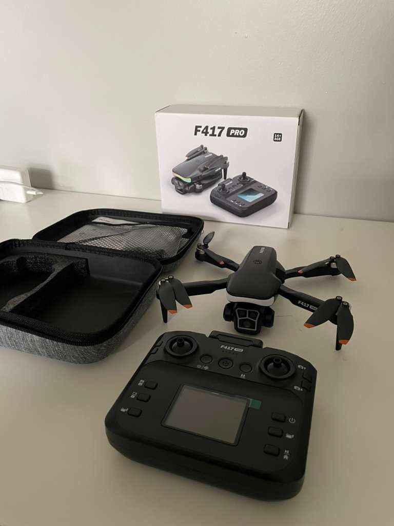 F417PRO Drone with Camera 1080P for Adults Kids, Mini Drone with Screen, Adult Drone, Dual 90° Lens, LED Lights, Optical Flow, Modular Battery, Beginner Drone, One Key Start, Headless, 3D Flip, Case customer photo 1