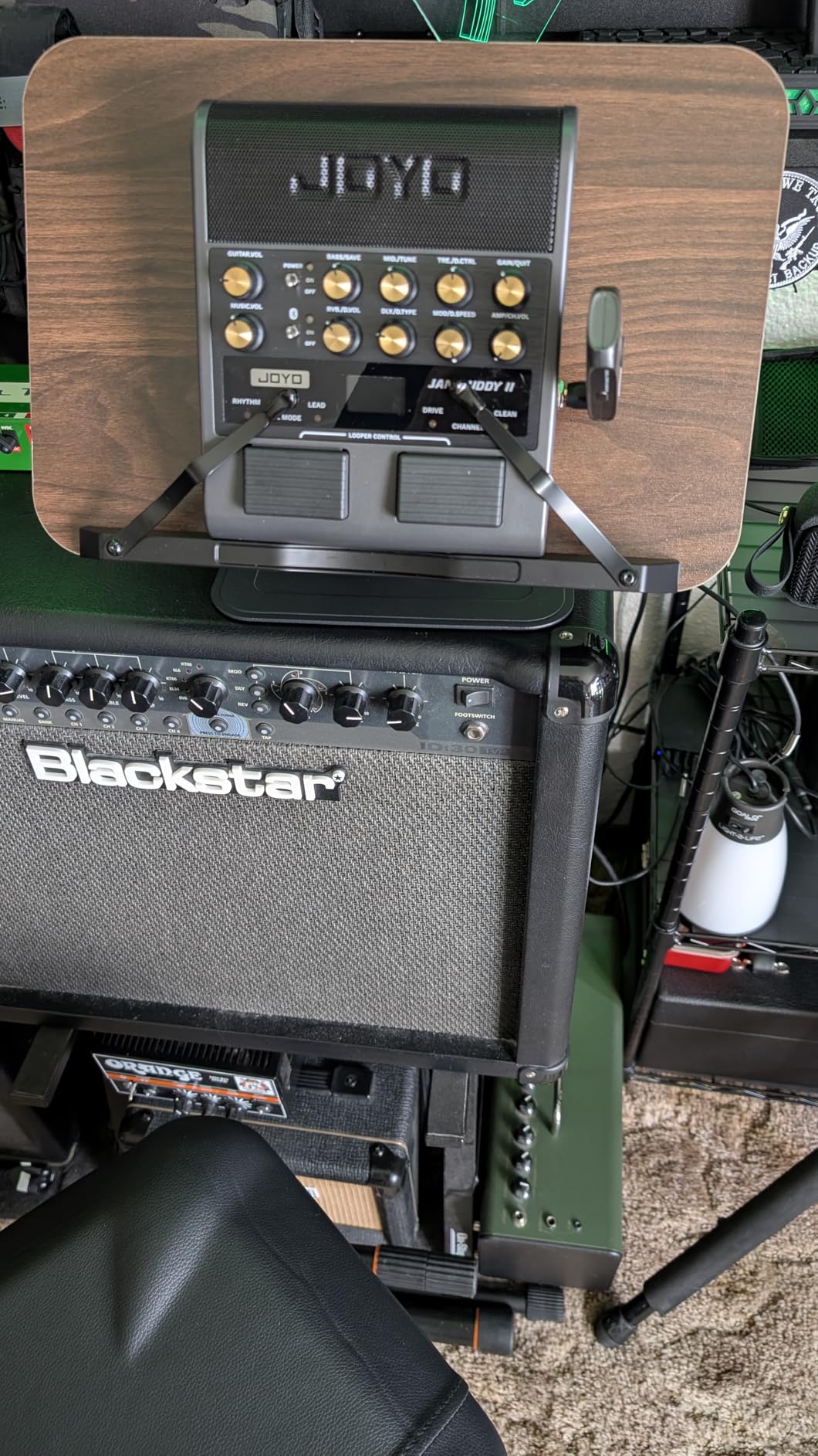 JOYO 10W Portable Guitar Practice Amp & Multi-Effects Pedal Combo Amplifier with Footswitch, OTG Recording, Bluetooth, 14 Amp Models, 3-Band EQ, 36 Drum Patterns & Looper (JAM Buddy II, Orange) customer photo 1