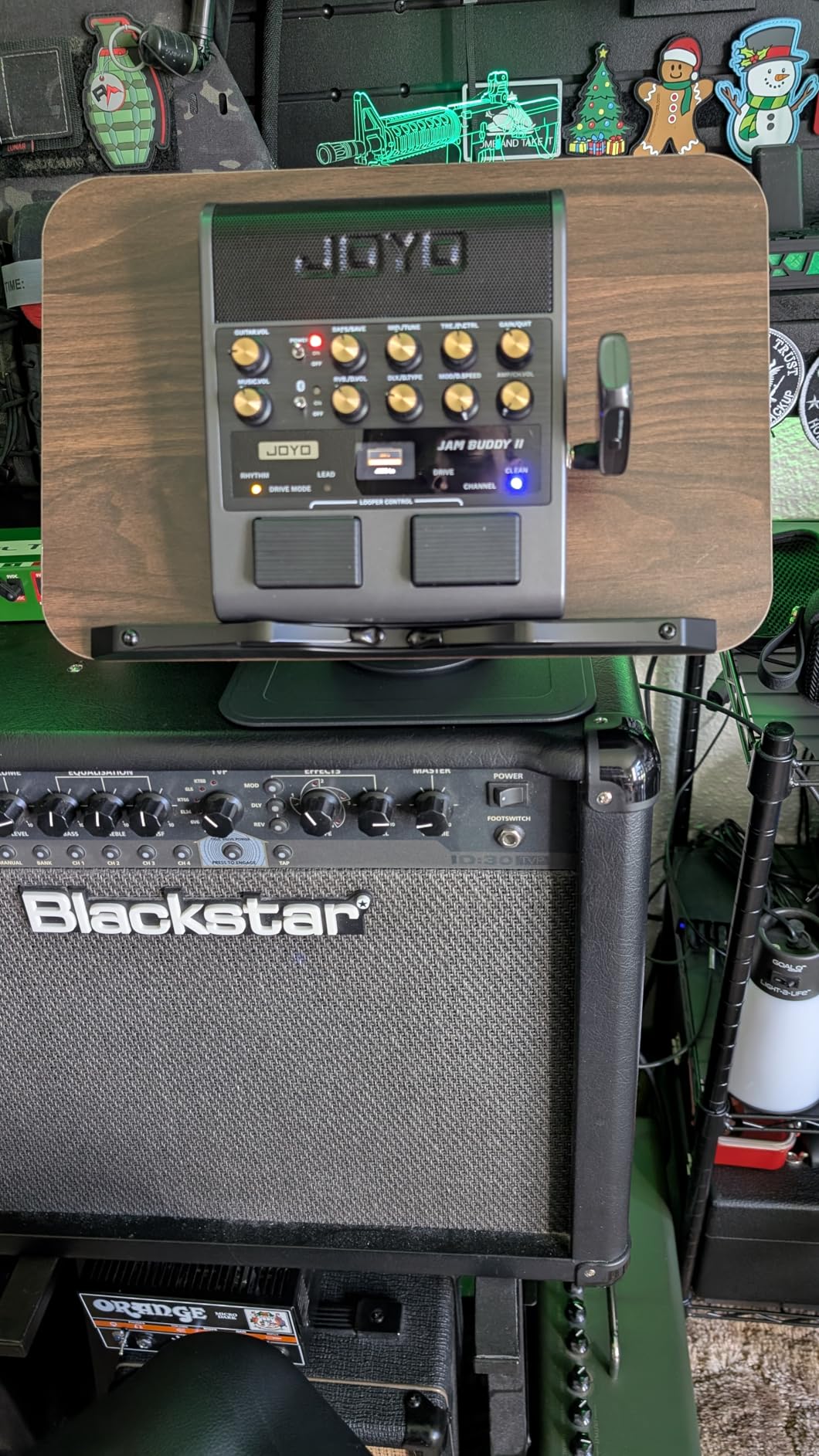 JOYO 10W Portable Guitar Practice Amp & Multi-Effects Pedal Combo Amplifier with Footswitch, OTG Recording, Bluetooth, 14 Amp Models, 3-Band EQ, 36 Drum Patterns & Looper (JAM Buddy II, Orange) customer photo 2