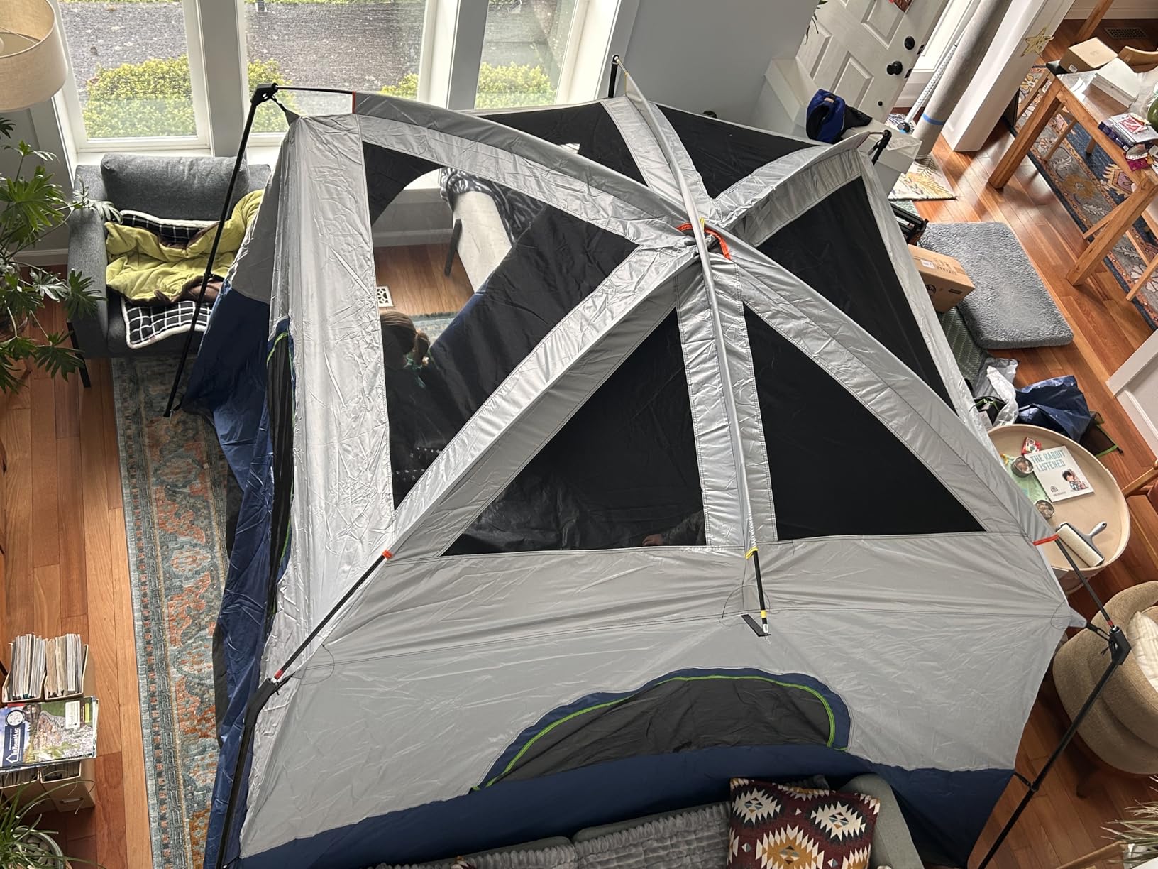 Happy Travel Tent 6 Person Blackout Camping Tent, Portable Easy Setup Cabin Tents with Dark Space Design, Light Blocking Tent with Top Rainfly for Outdoor Camping, Water-Resistant, 10'L x 9'W x 79