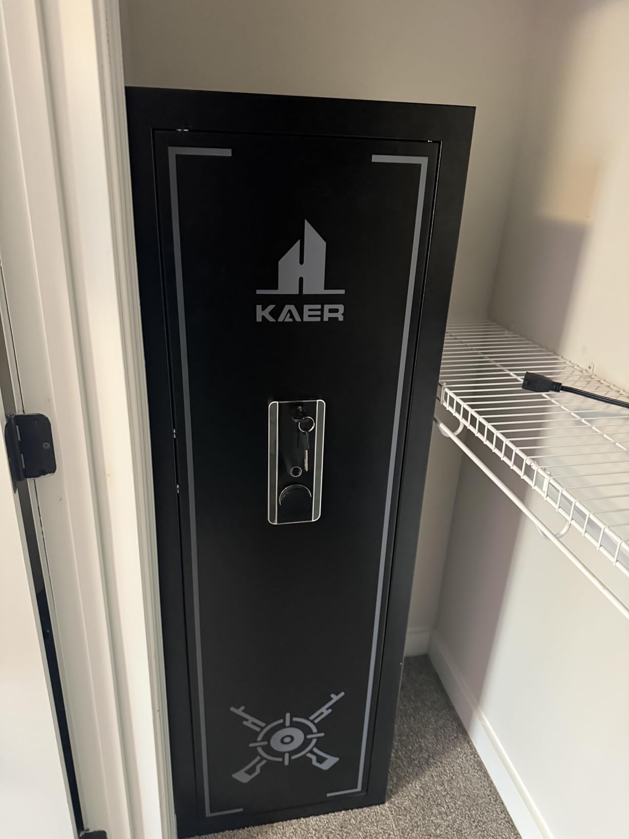 KAER Biometric Gun Safe Rifle, Gun Safes for Rifles and Pistols Holds 14-15 Firearms with Adjustable Racks & Pistol Storage,Fingerprint Keypad Lock Gun Cabinet for Home & Hunting for Enthusiasts customer photo 2