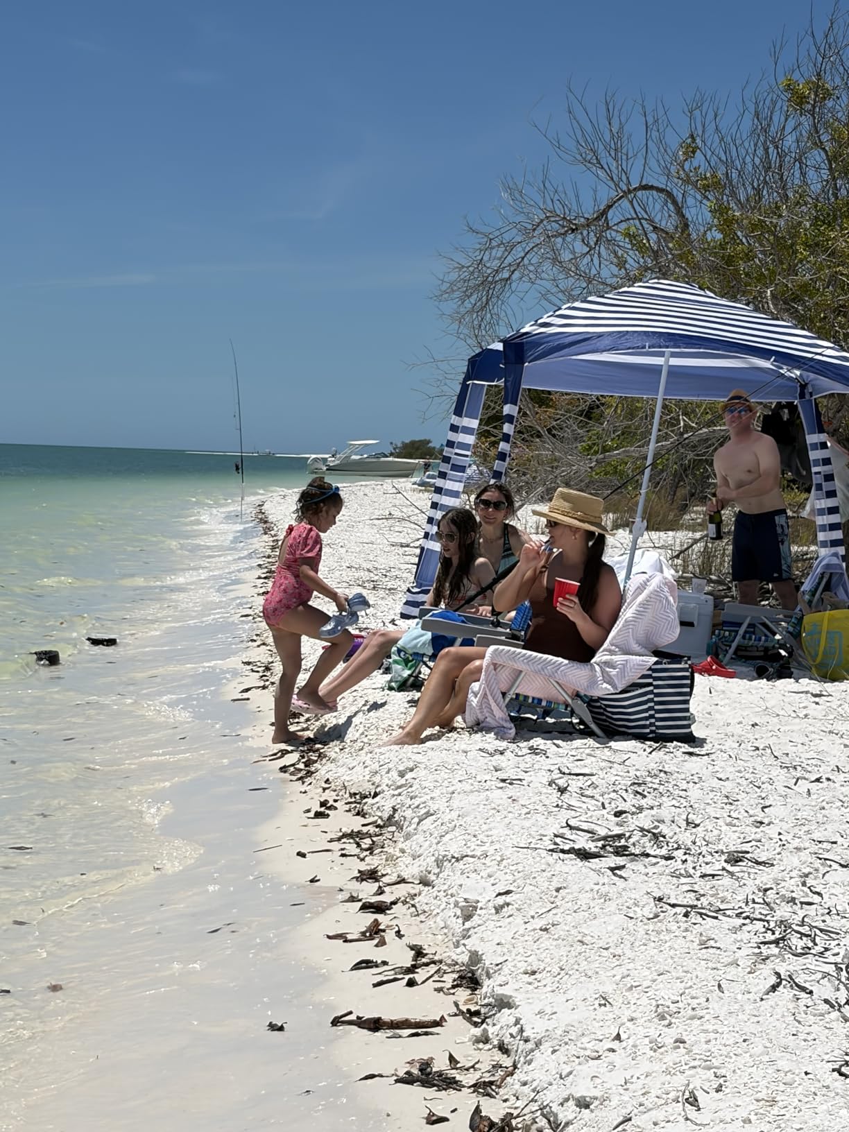 MoKo Beach Cabana, 8'×8' Large Beach Canopy with Side Wall, UPF 50+ Protection Easy Setup Beach Tent Sun Shelter, Adjustable Height Wind Resistant customer photo 1