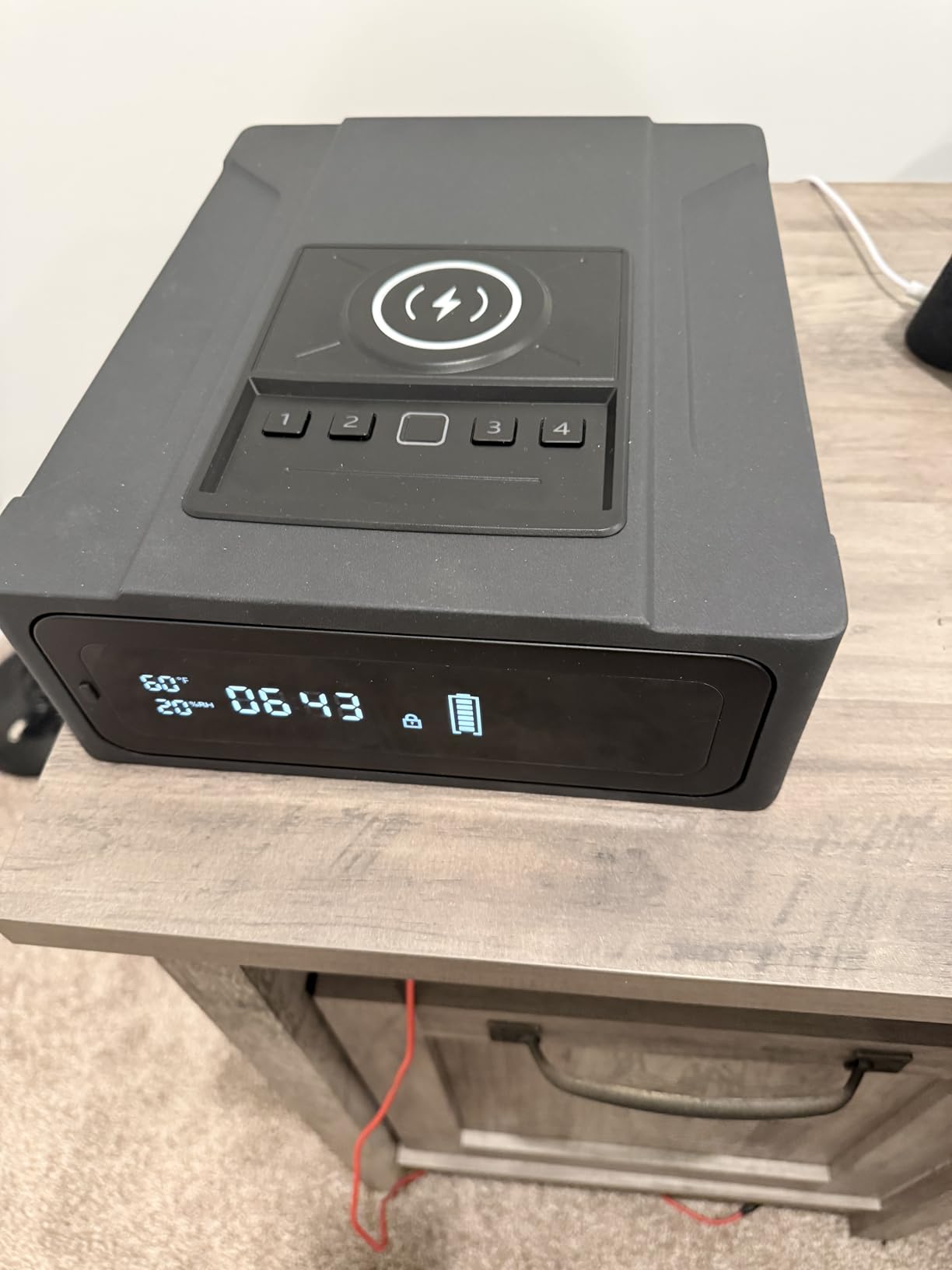 XDeer Biometric Gun Safe for Handgun with Wireless Charging, Quick Access Fingerprint Gun Safes, Bedside Pistol Case, 7/24 Digital Alarm Clock Small safe 1PCS customer photo 1