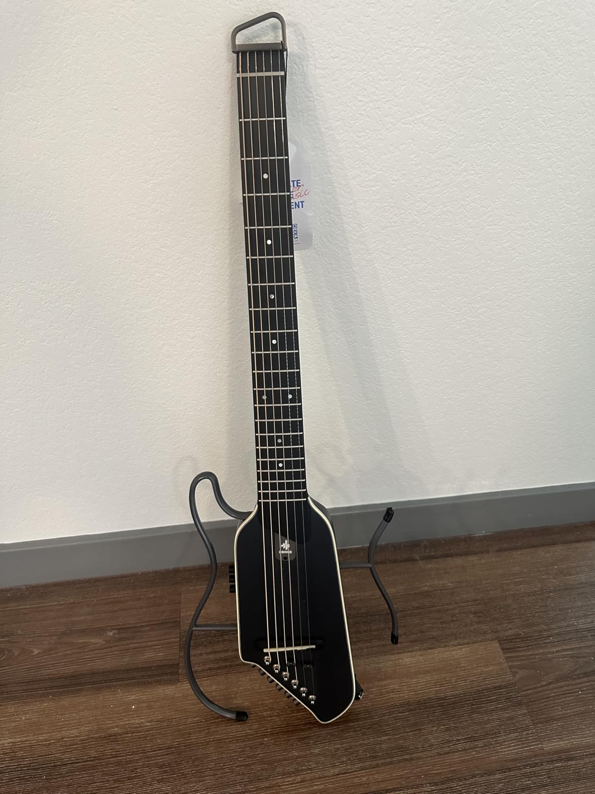 Donner HUSH-I EVO2 Acoustic Electric Travel Guitar - Portable Headless Quiet Practice Guitar, Ultra-Light, Mahogany Body with Built-in Tuner, Detachable Stands & Headphone Jack - Sunburst customer photo 1