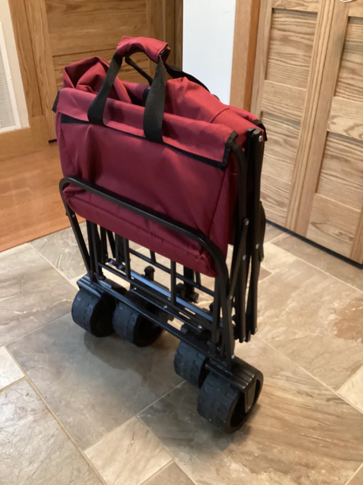 Sekey 150L Wagons Carts Foldable with Big All-Terrian Beach Wheels, Collapsible Heavy Duty Wagon, Extra Large Folding Wagon for Camping, Garden, Sports. Black customer photo 2