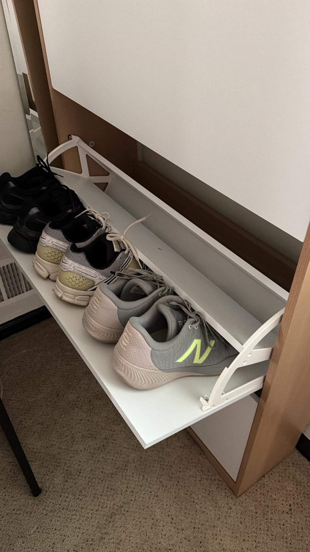 Nicetree Shoe Cabinet with 3 Flip Drawers, Narrow Shoe Organizer Cabinet, Freestanding Shoe Rack Cabinet, Modern Shoe Storage Cabinet for Entryway, Hallway, Foyer, White customer photo 2